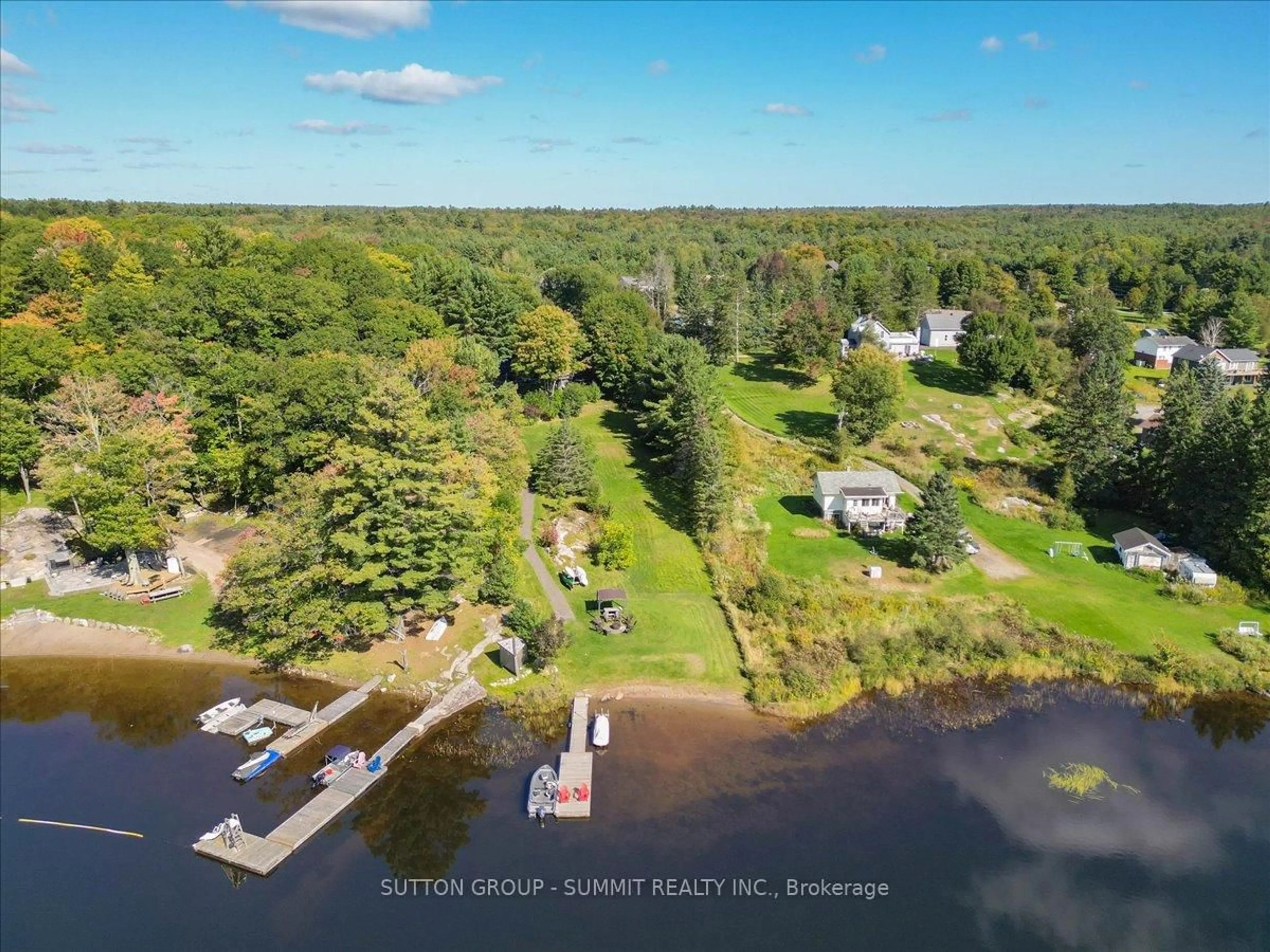 A pic from outside/outdoor area/front of a property/back of a property/a pic from drone, water/lake/river/ocean view for 1 WINDY Lane, McDougall Ontario P2A 2W9
