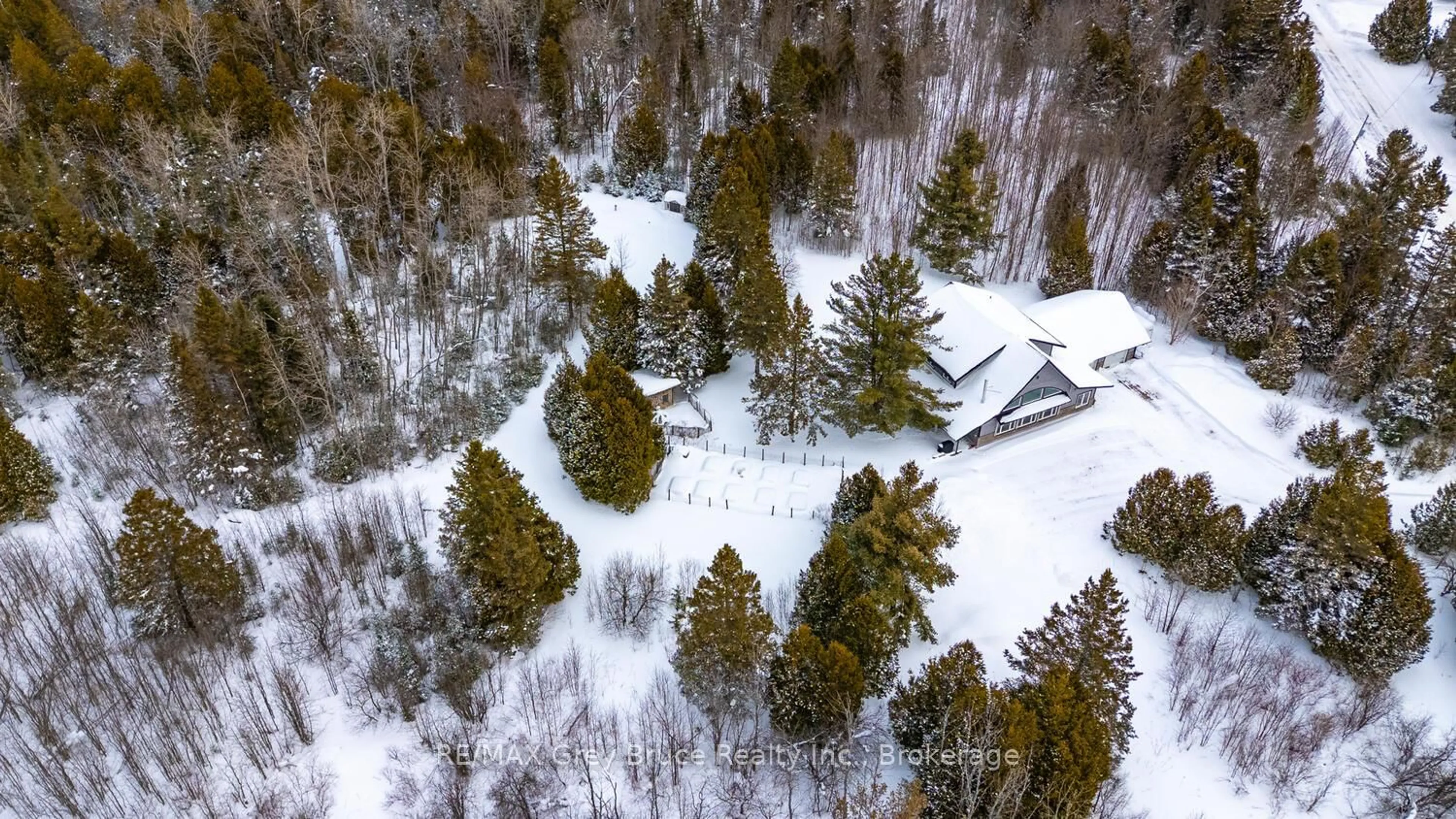 A pic from outside/outdoor area/front of a property/back of a property/a pic from drone, forest/trees view for 62 Cape Hurd Rd, Northern Bruce Peninsula Ontario N0H 2R0