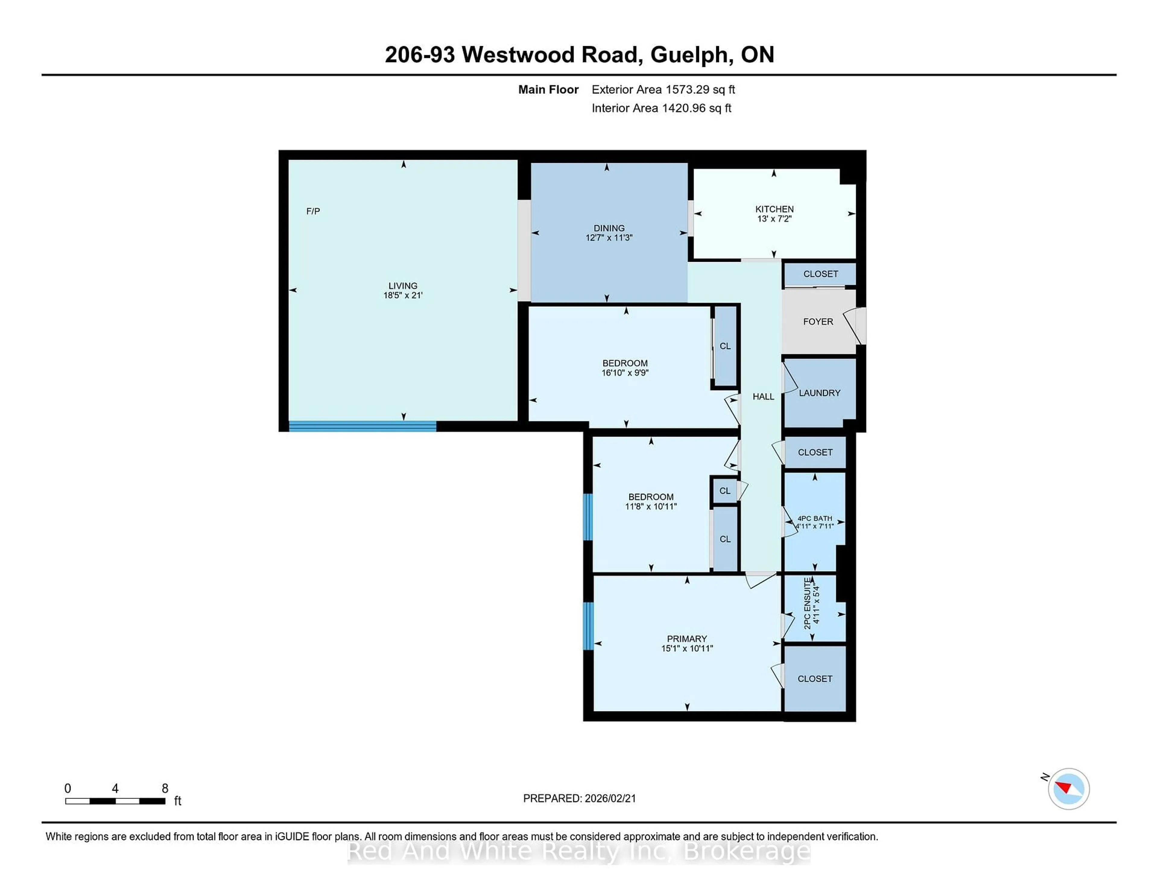 Floor plan for 93 Westwood Rd #206, Guelph Ontario N1H 7J7