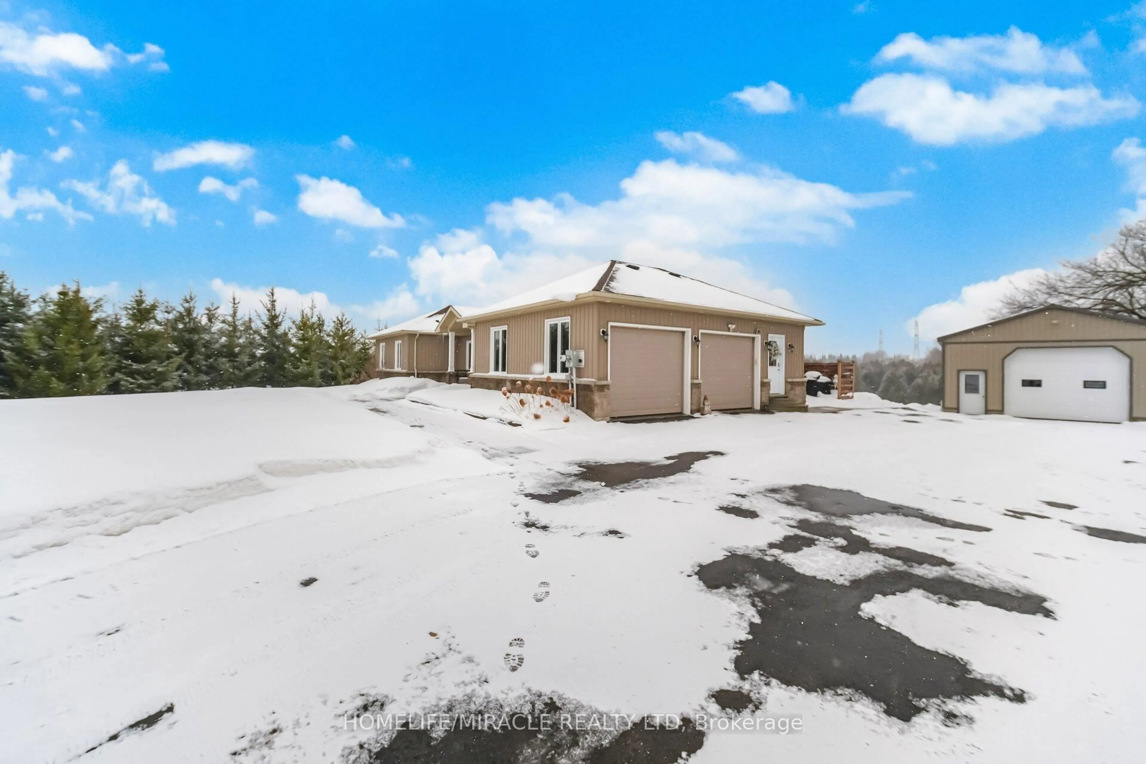 A pic from outside/outdoor area/front of a property/back of a property/a pic from drone, unknown for 112060 11th Line, East Garafraxa Ontario L9W 7A6