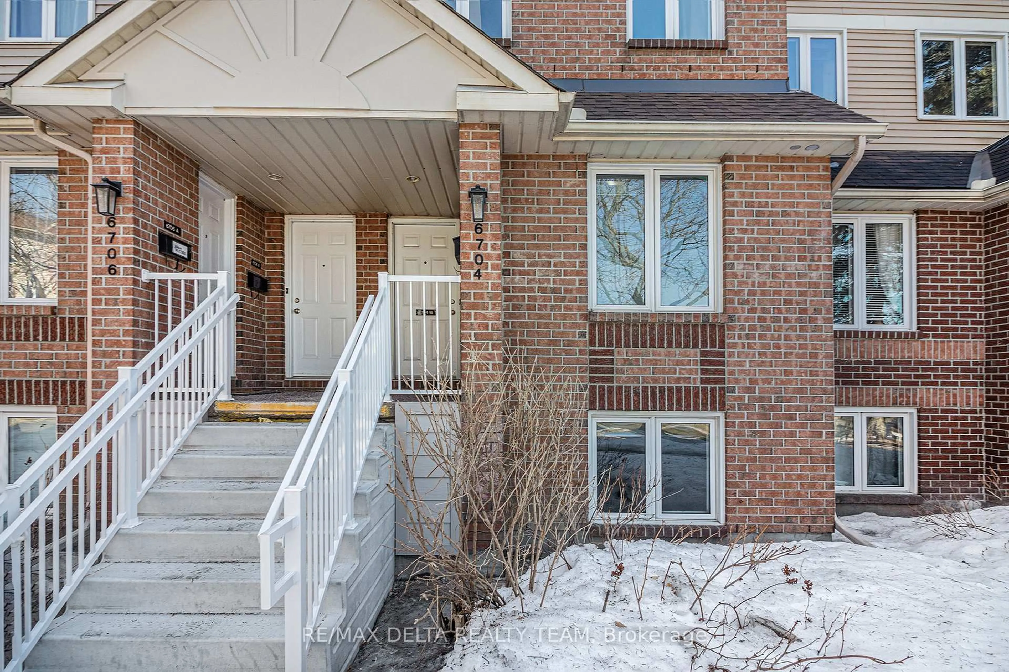 Home with brick exterior material, street for 6704 Jeanne D'Arc Blvd #A, Ottawa Ontario K1C 6E9
