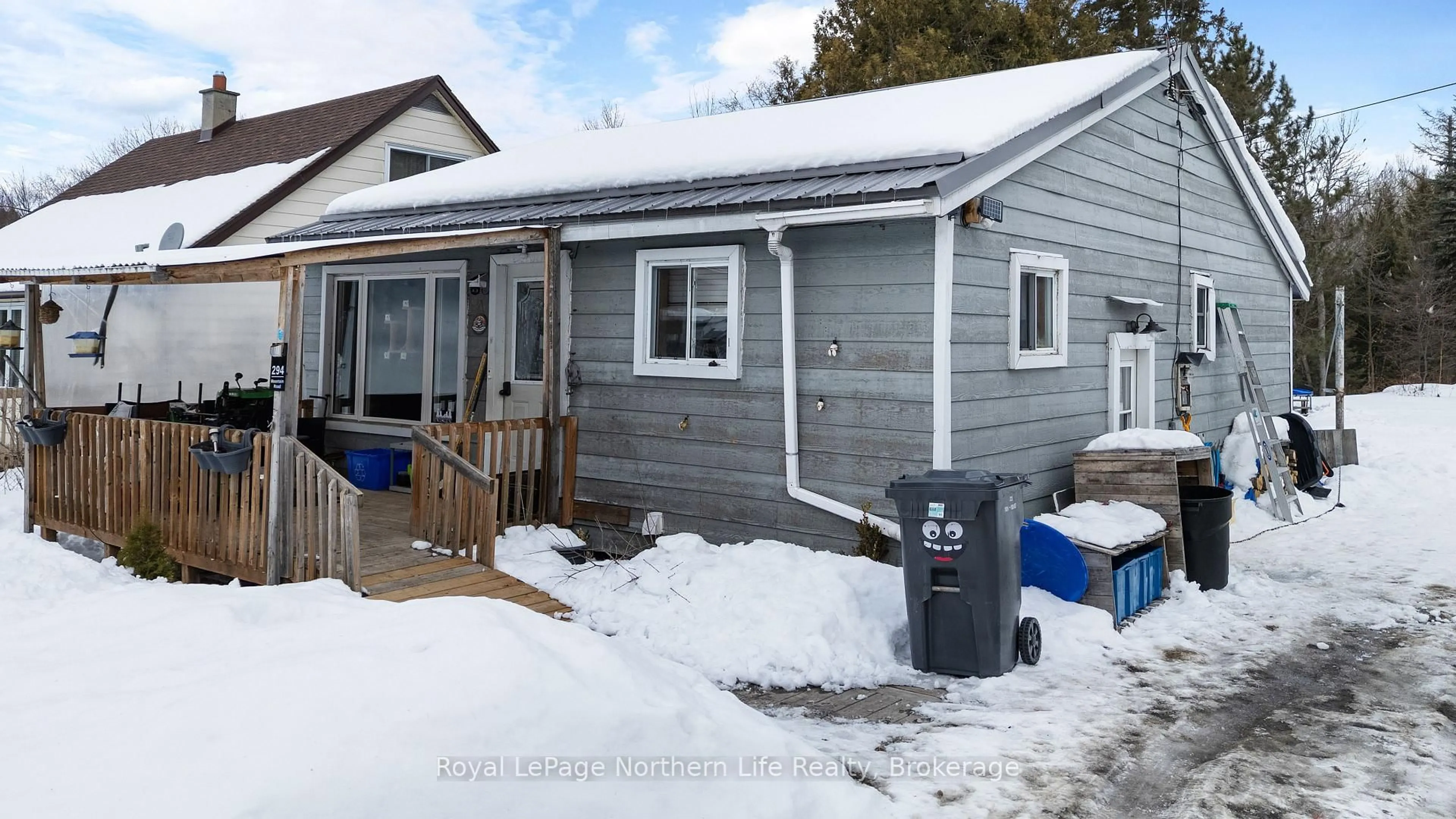 Home with vinyl exterior material, street for 294 Mountain Rd, Callander Ontario P0H 1H0