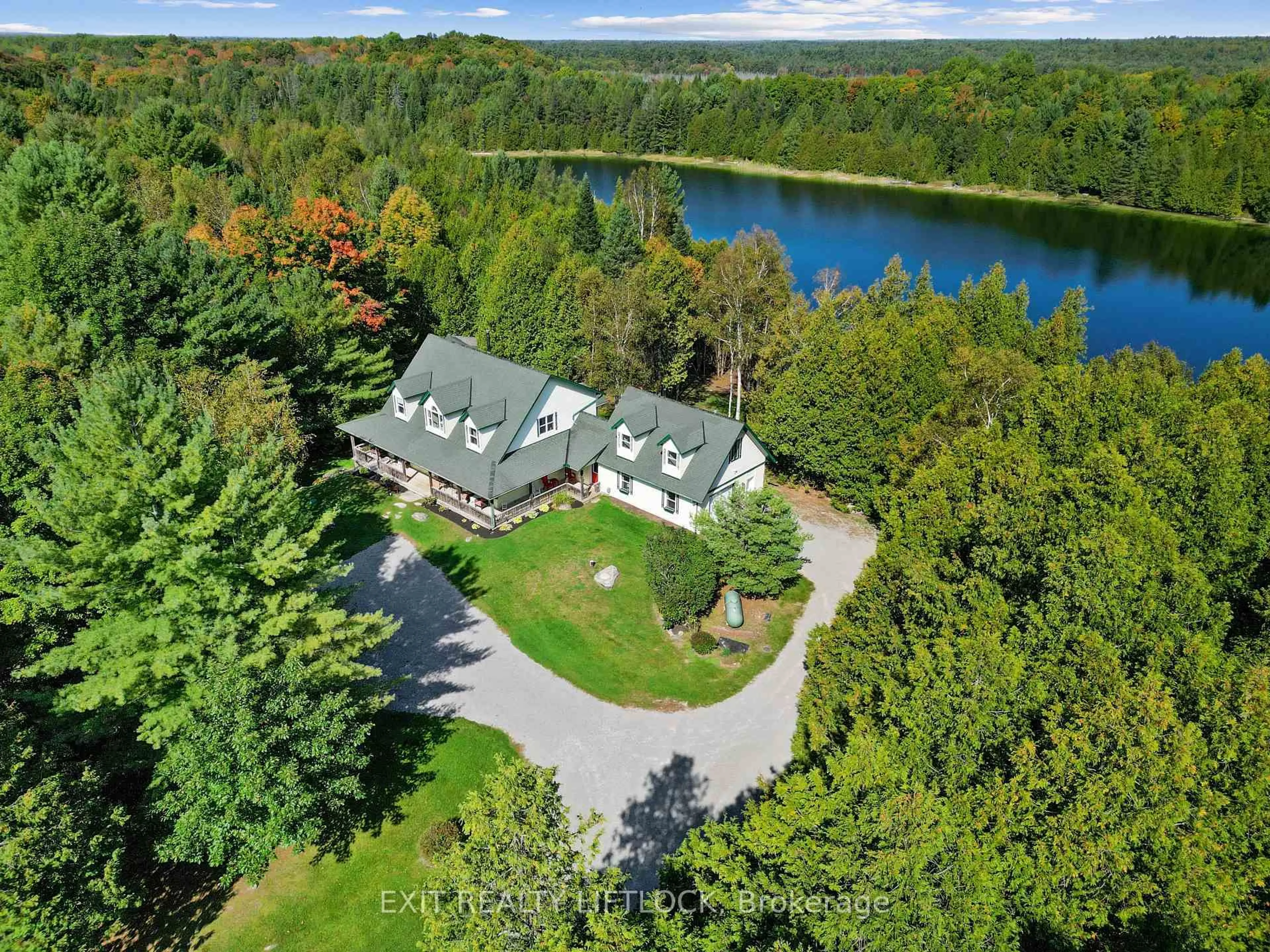 A pic from outside/outdoor area/front of a property/back of a property/a pic from drone, water/lake/river/ocean view for 169 Dutch Line Rd, Kawartha Lakes Ontario K0M 2A0