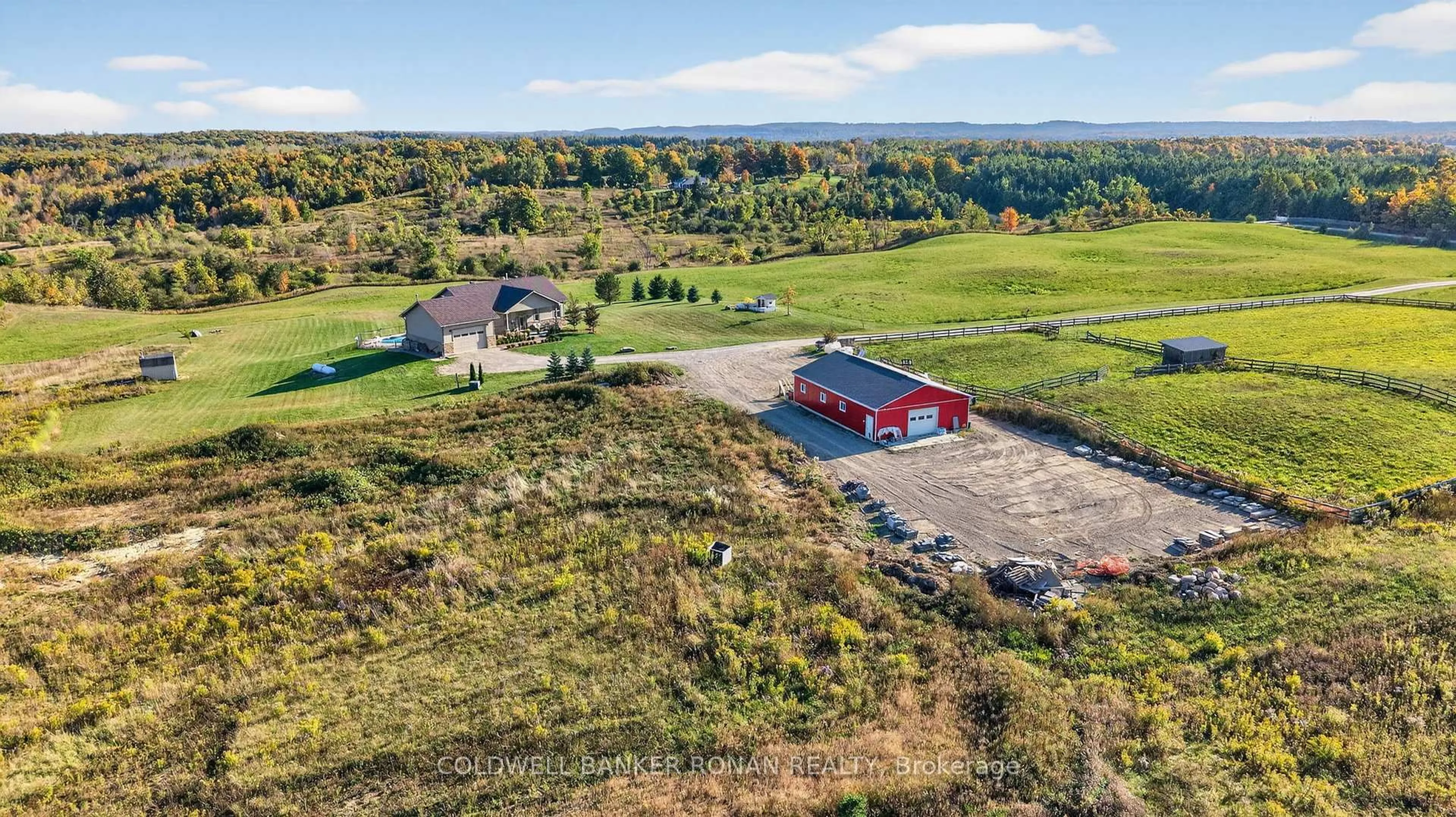 A pic from outside/outdoor area/front of a property/back of a property/a pic from drone, building for 796271 3rd Line, Mulmur Ontario L9V 0H2