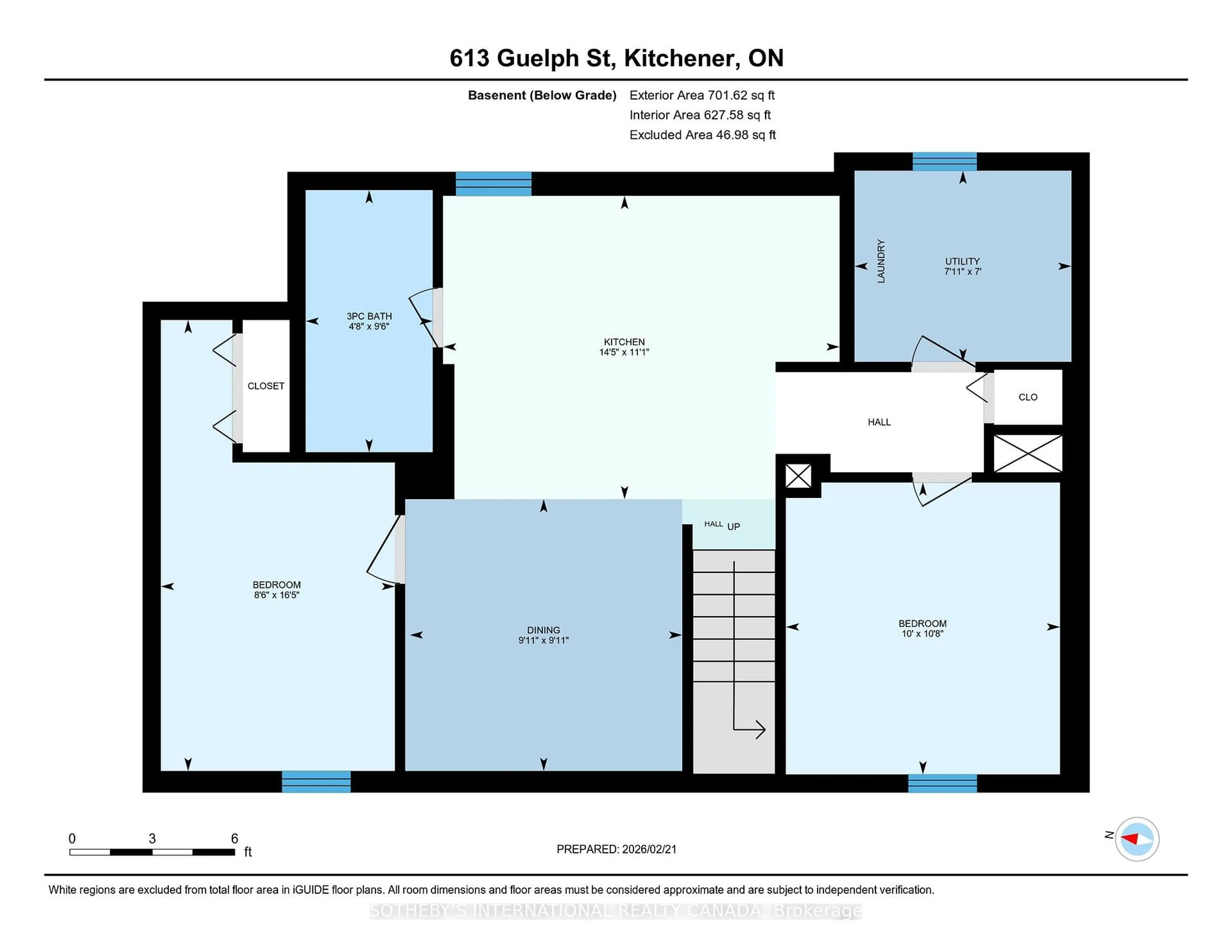 Floor plan for 613 Guelph St, Kitchener Ontario N2H 5Y5