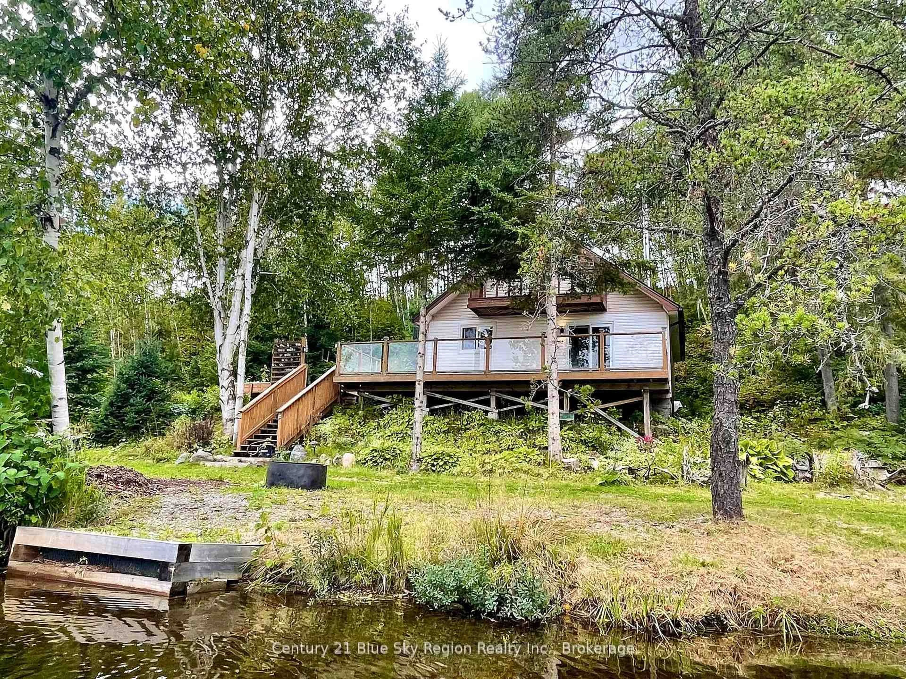 A pic from outside/outdoor area/front of a property/back of a property/a pic from drone, water/lake/river/ocean view for 93 A Hood Ave, Markstay-Warren Ontario P0M 1C0