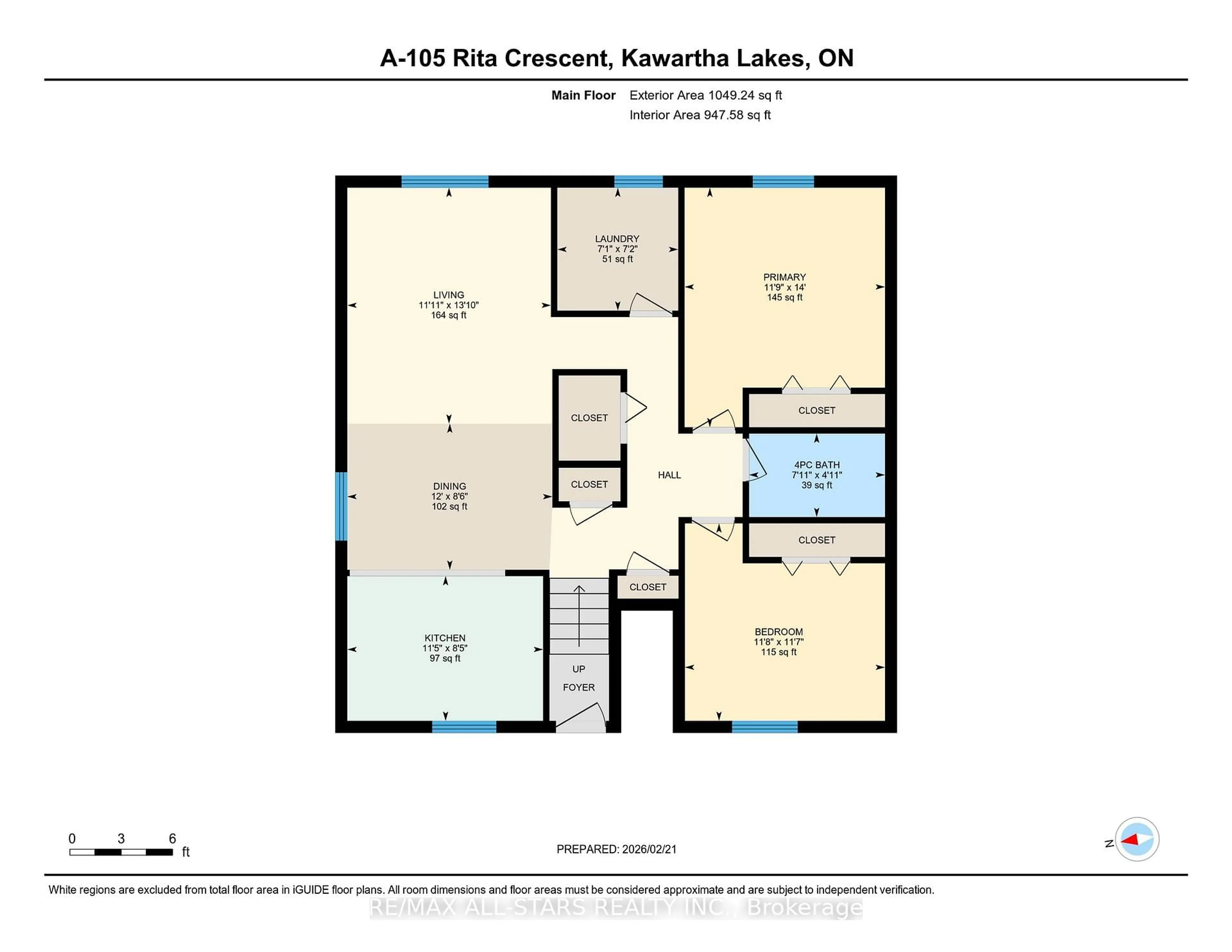 Floor plan for 105 Rita Cres #A, Kawartha Lakes Ontario K0L 2W0