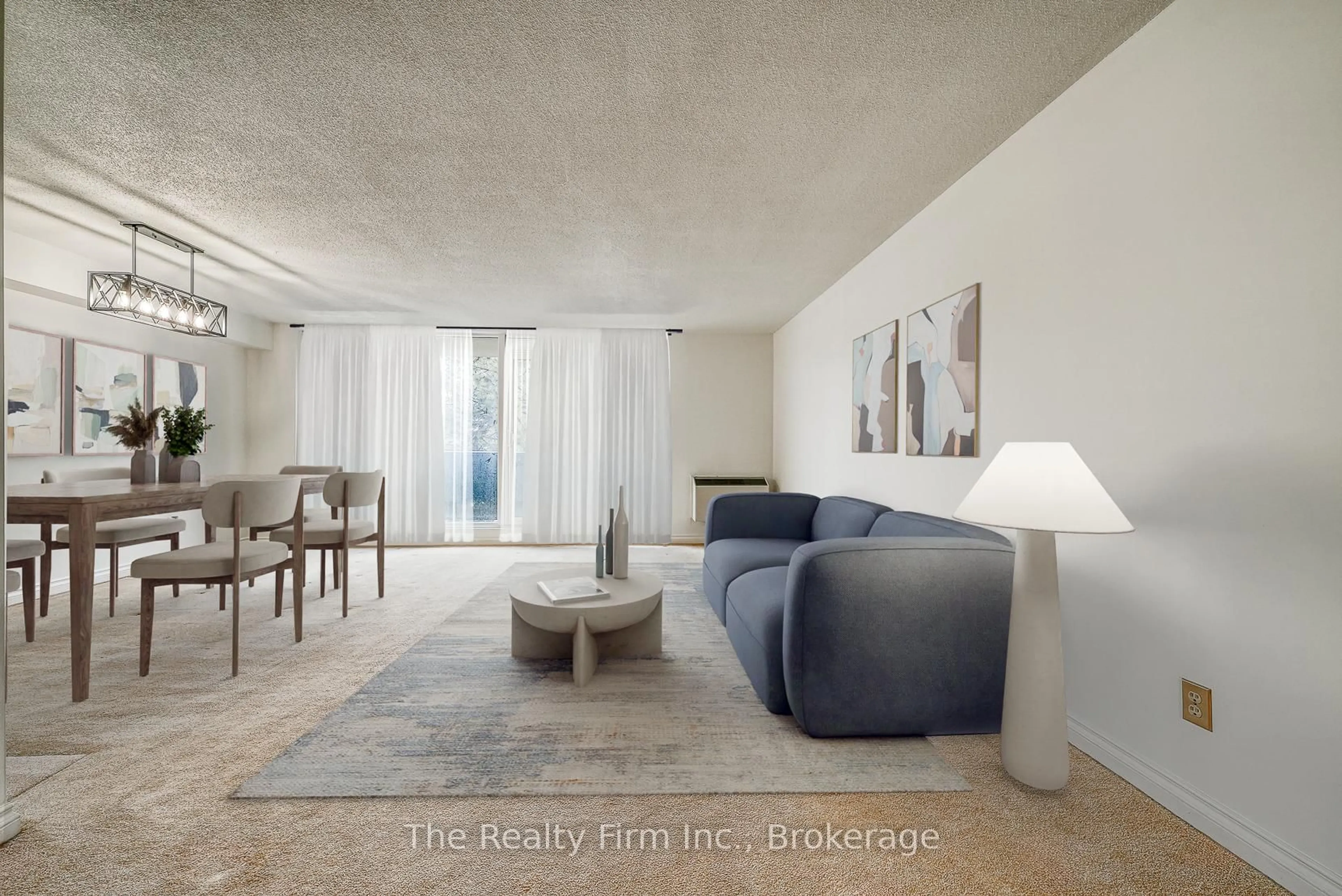 Living room with furniture, cement floor for 9 Bonheur Crt #304, Brantford Ontario N3P 1Z5