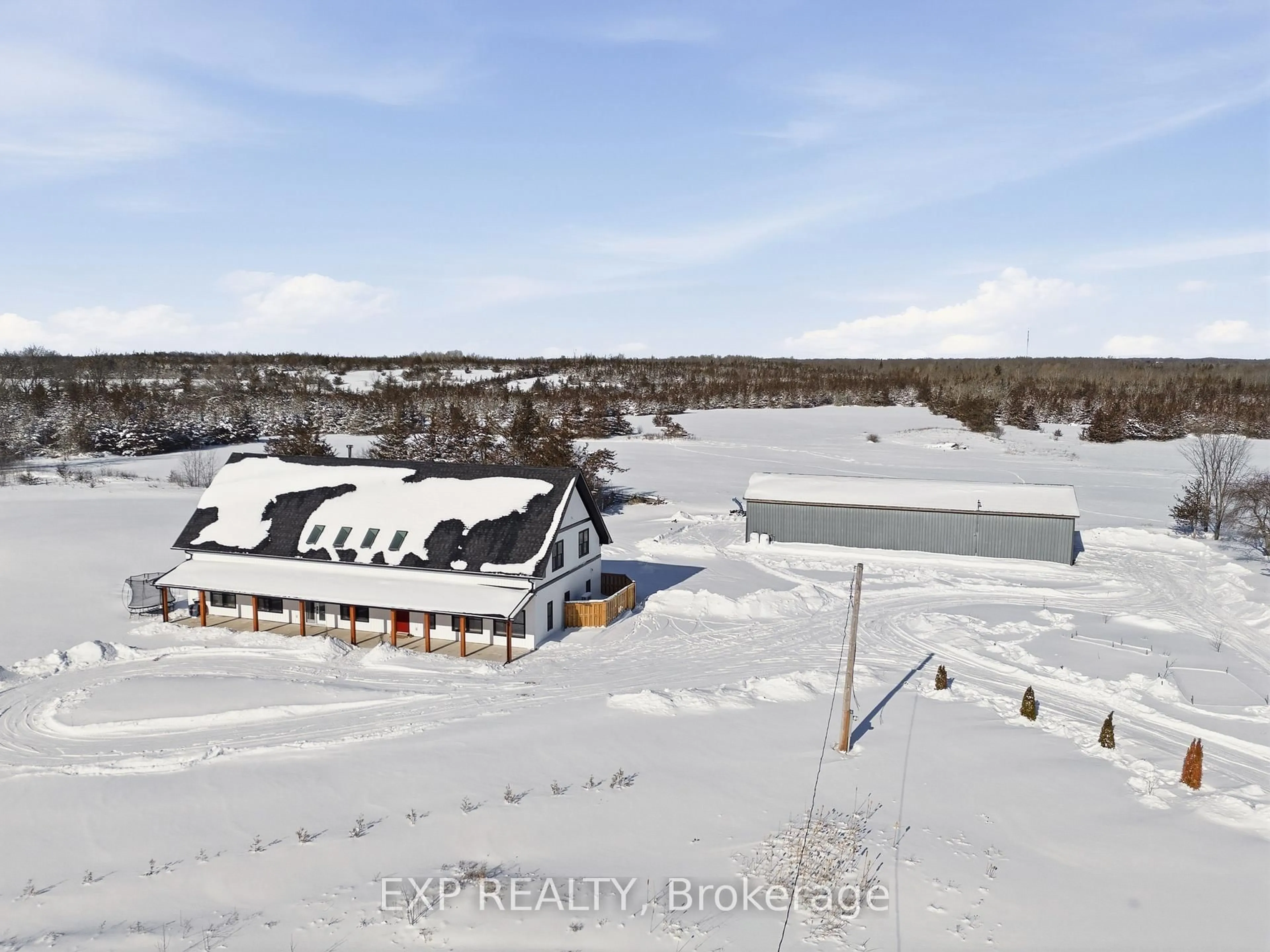 A pic from outside/outdoor area/front of a property/back of a property/a pic from drone, building for 3289 Blessington Rd, Shannonville Ontario K0K 3A0