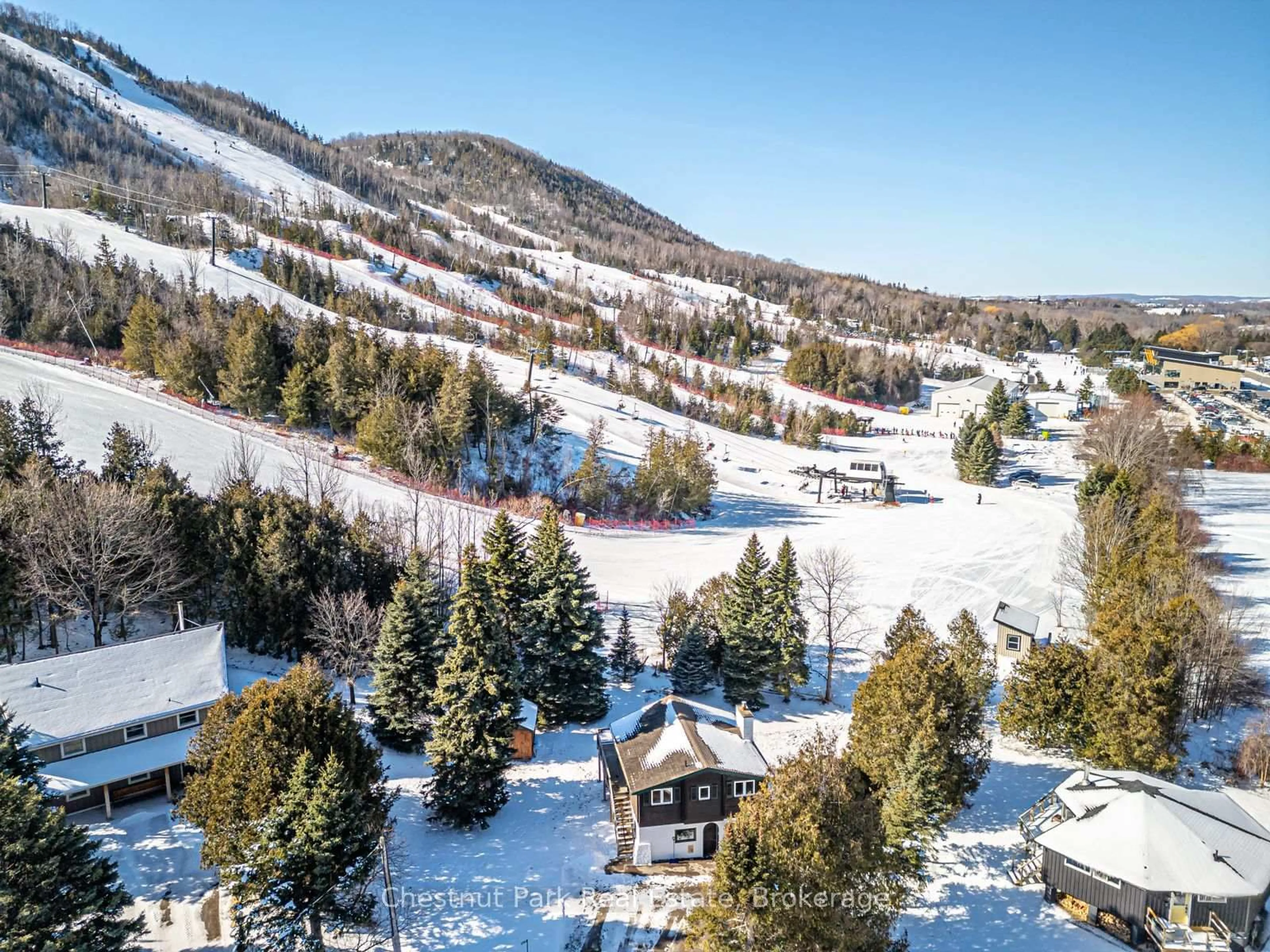 A pic from outside/outdoor area/front of a property/back of a property/a pic from drone, mountain view for 158 Wensley Dr, Blue Mountains Ontario N0H 1J0