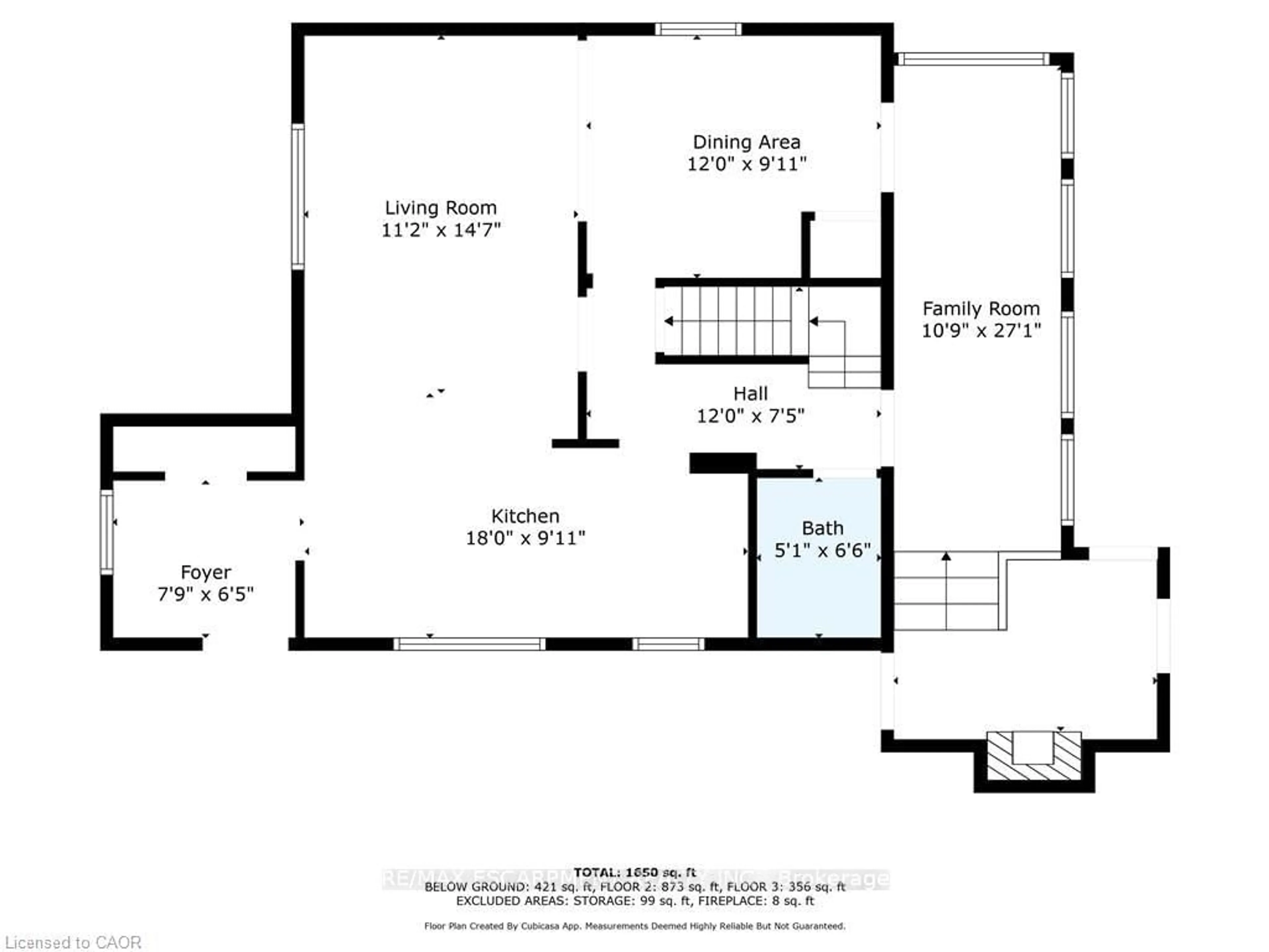 Floor plan for 18 Flanders Ave, St. Catharines Ontario L2M 5X3