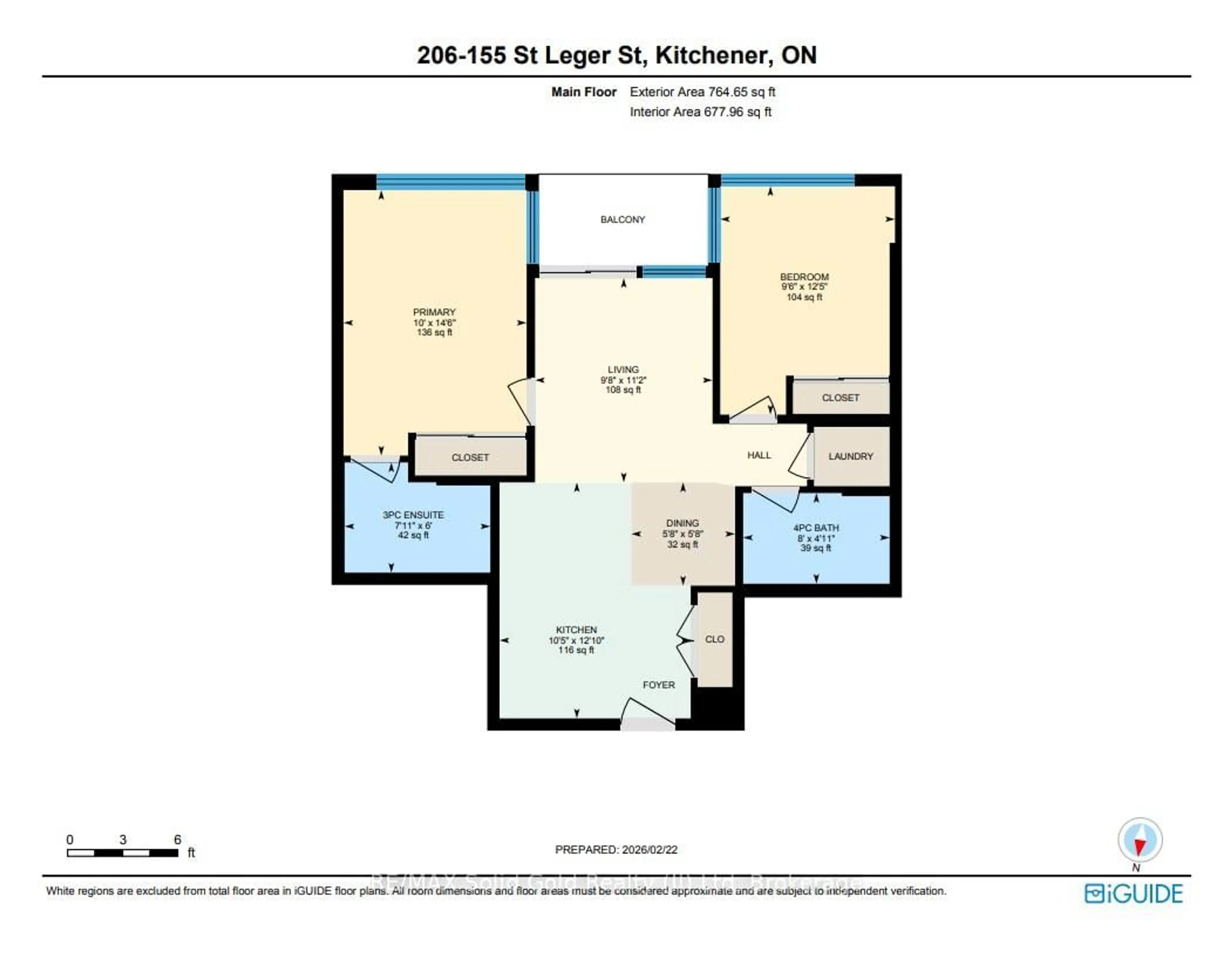 Floor plan for 155 St Leger St #206, Waterloo Ontario N2H 0B9