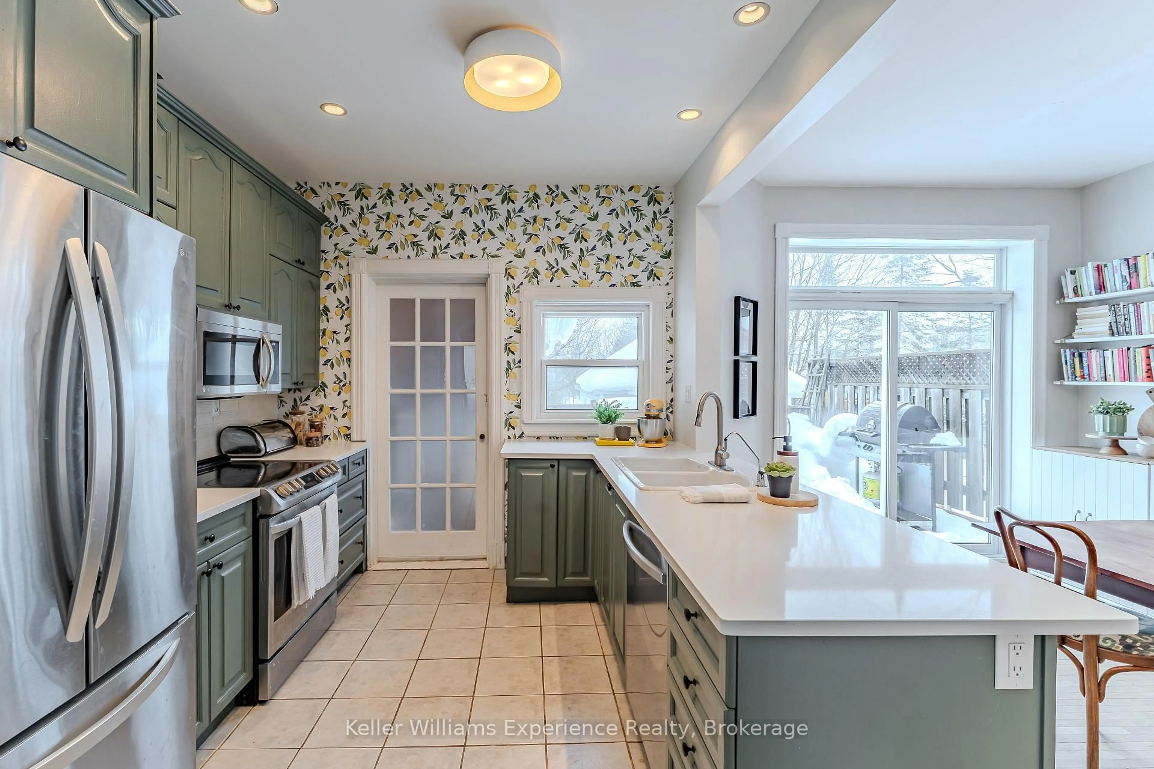 Contemporary kitchen, ceramic/tile floor for 452 7th St, Owen Sound Ontario N4K 1J4