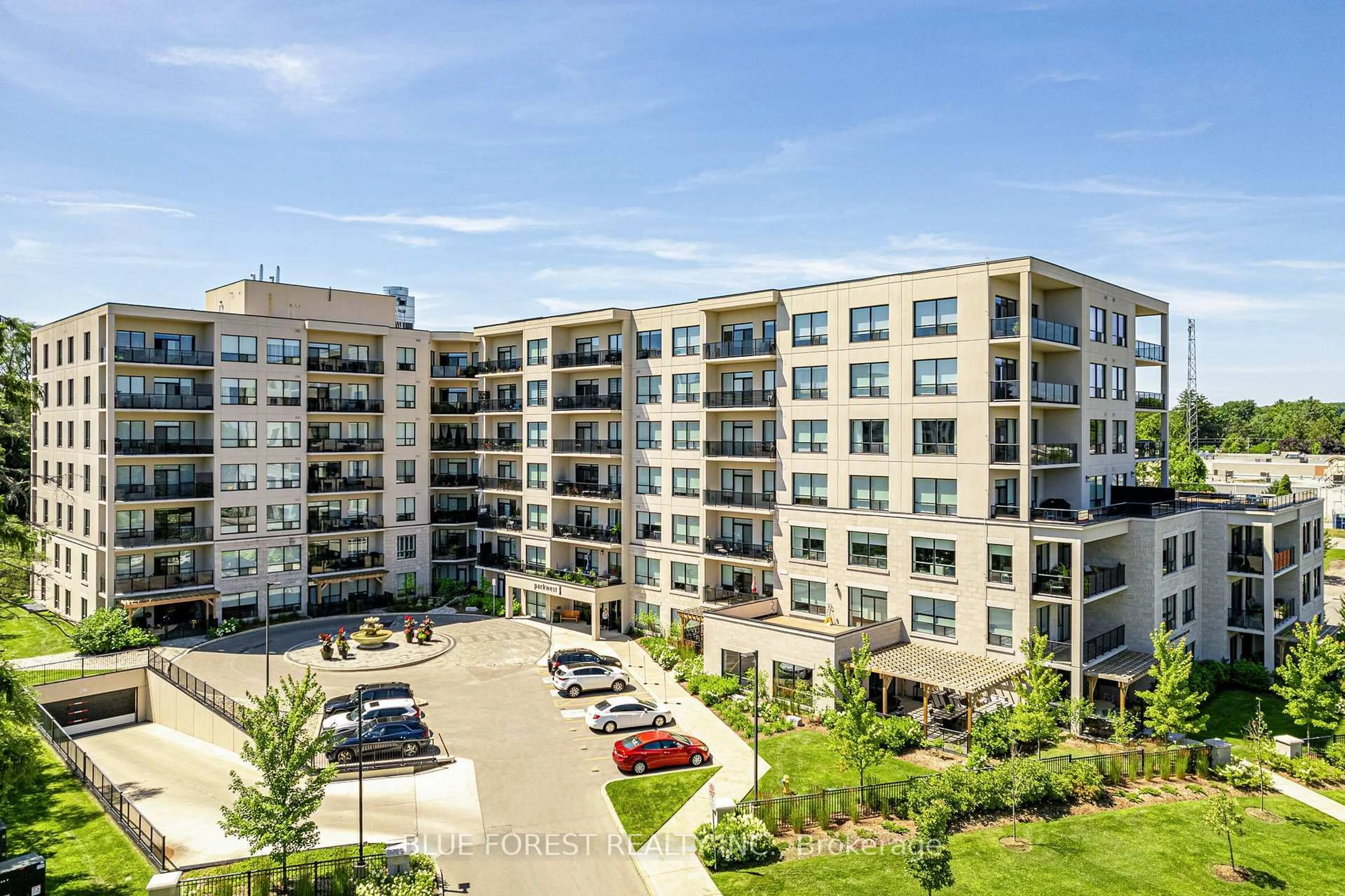 A pic from outside/outdoor area/front of a property/back of a property/a pic from drone, city buildings view from balcony for 1200 Commissioners Rd #406, London South Ontario N6K 1C7