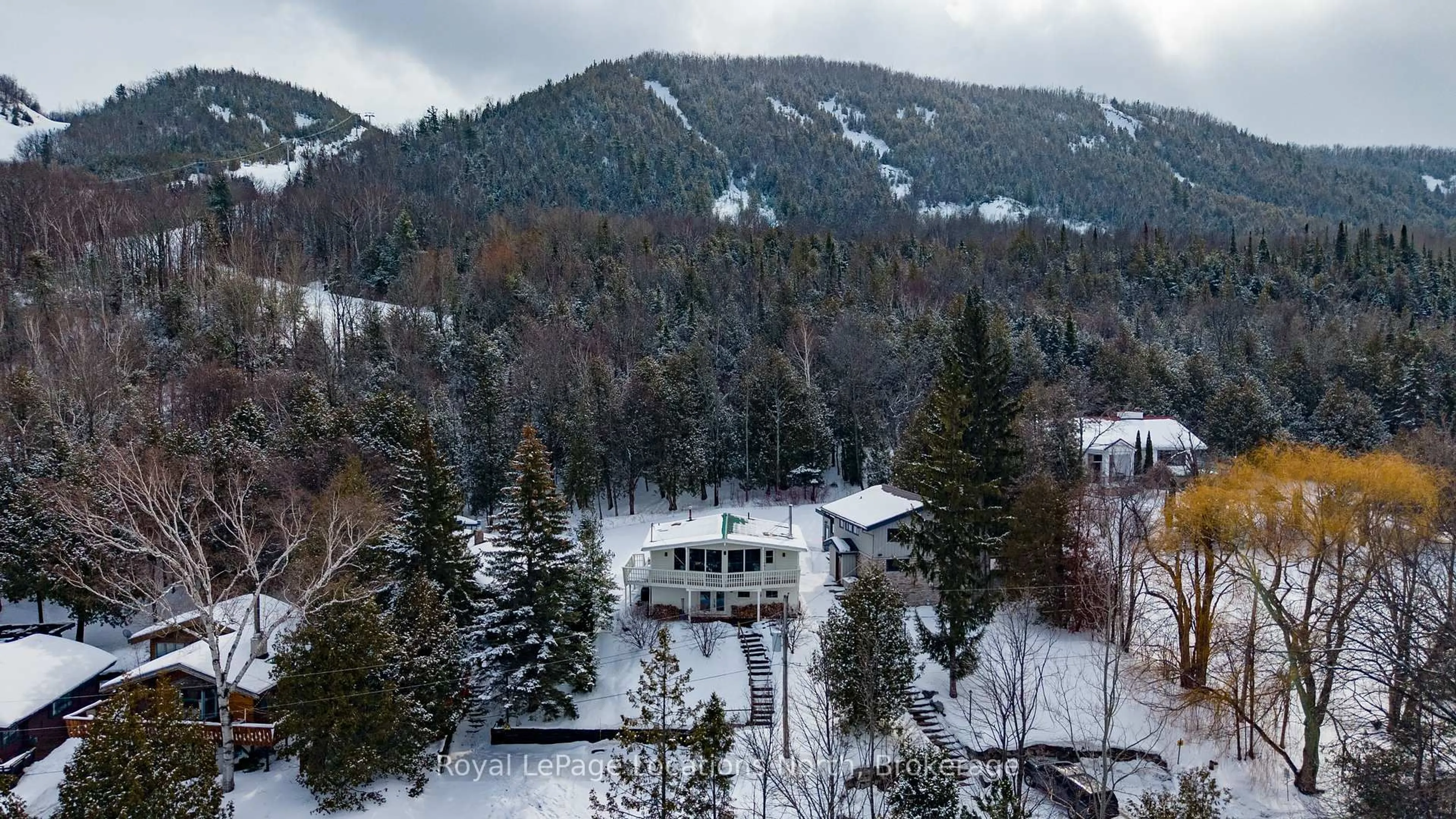 A pic from outside/outdoor area/front of a property/back of a property/a pic from drone, mountain view for 102 Wensley Dr #27, Blue Mountains Ontario N0H 1J0