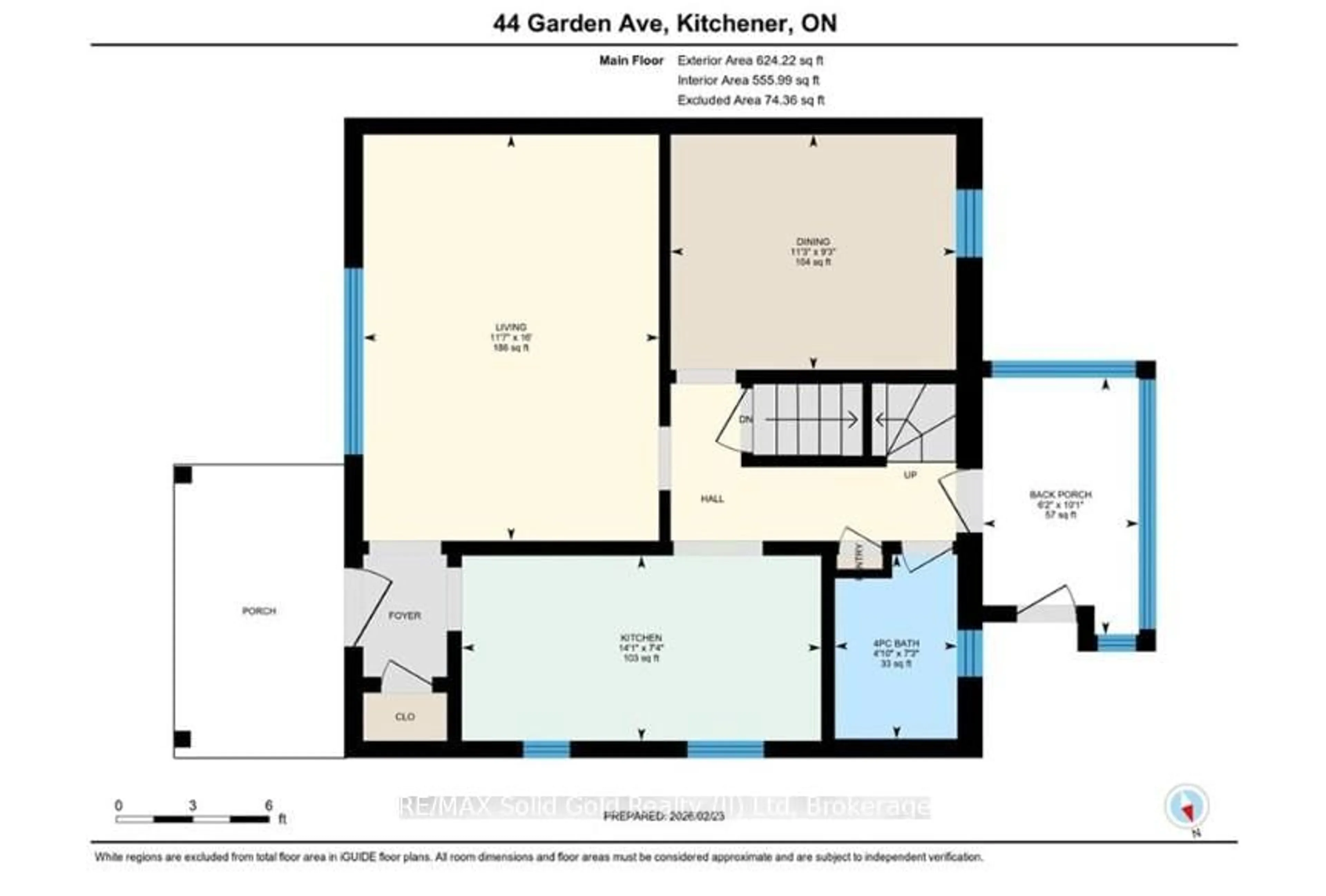 Floor plan for 44 Garden Ave, Kitchener Ontario N2M 1E6