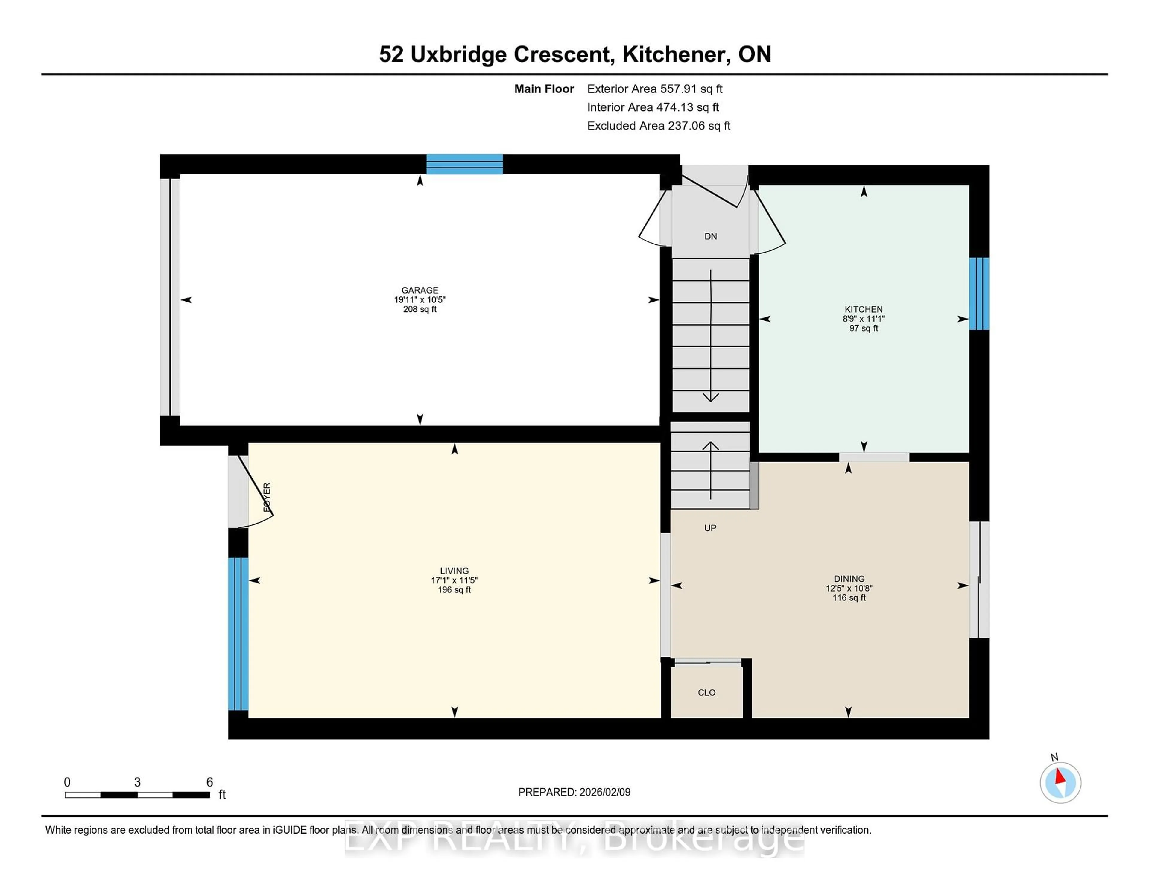Floor plan for 52 Uxbridge Cres, Kitchener Ontario N2E 2P8