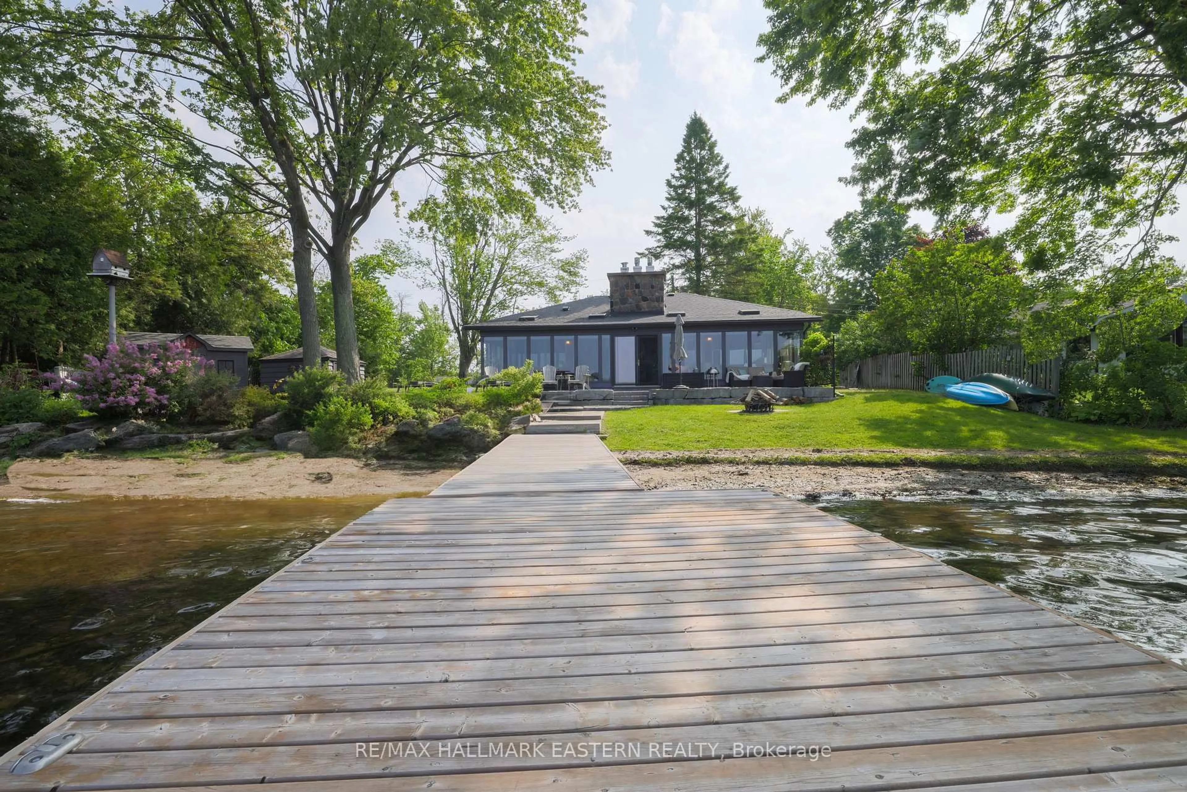 A pic from outside/outdoor area/front of a property/back of a property/a pic from drone, water/lake/river/ocean view for 2310 Salmon Bay Rd, Douro-Dummer Ontario K0L 2H0