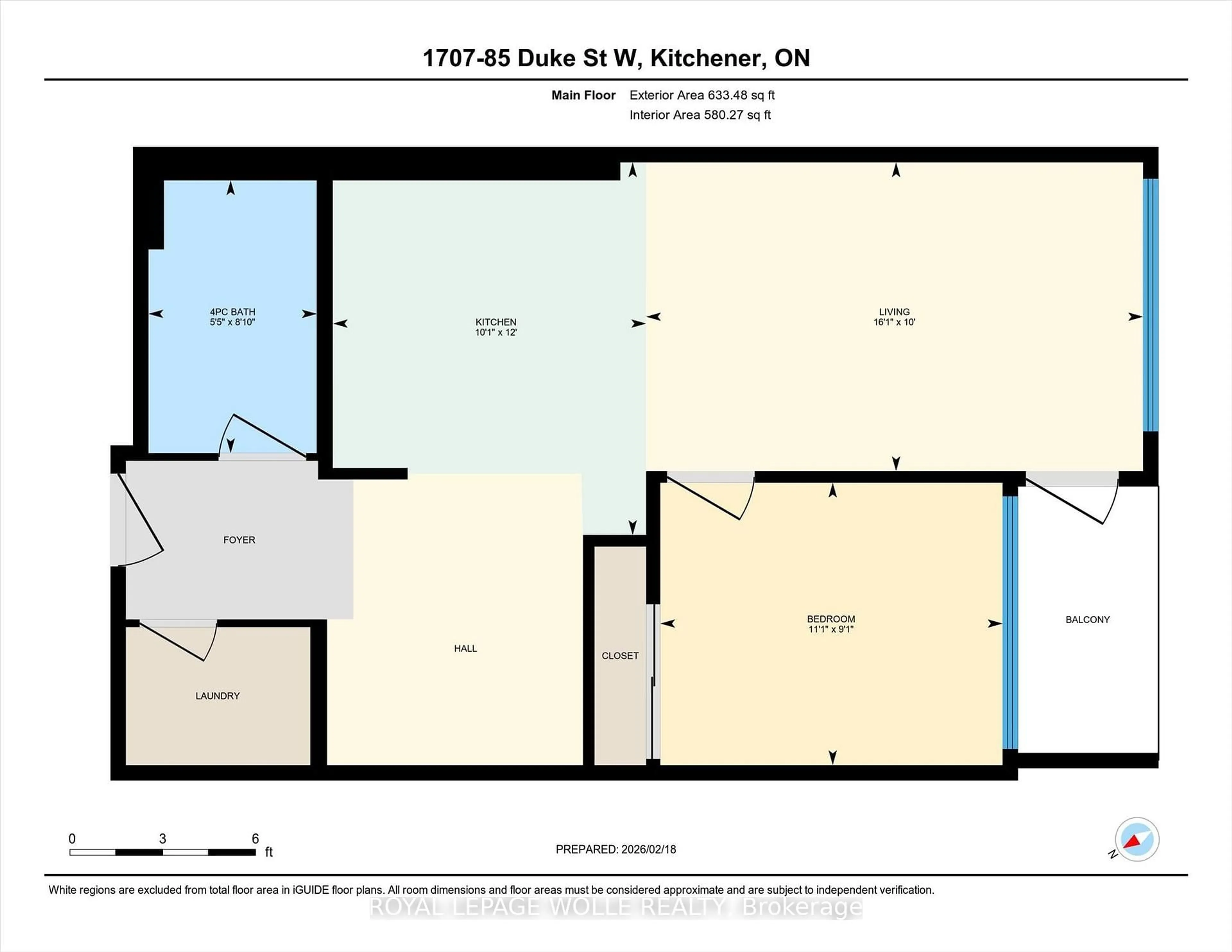 Floor plan for 85 Duke St #1707, Kitchener Ontario N2H 0B7