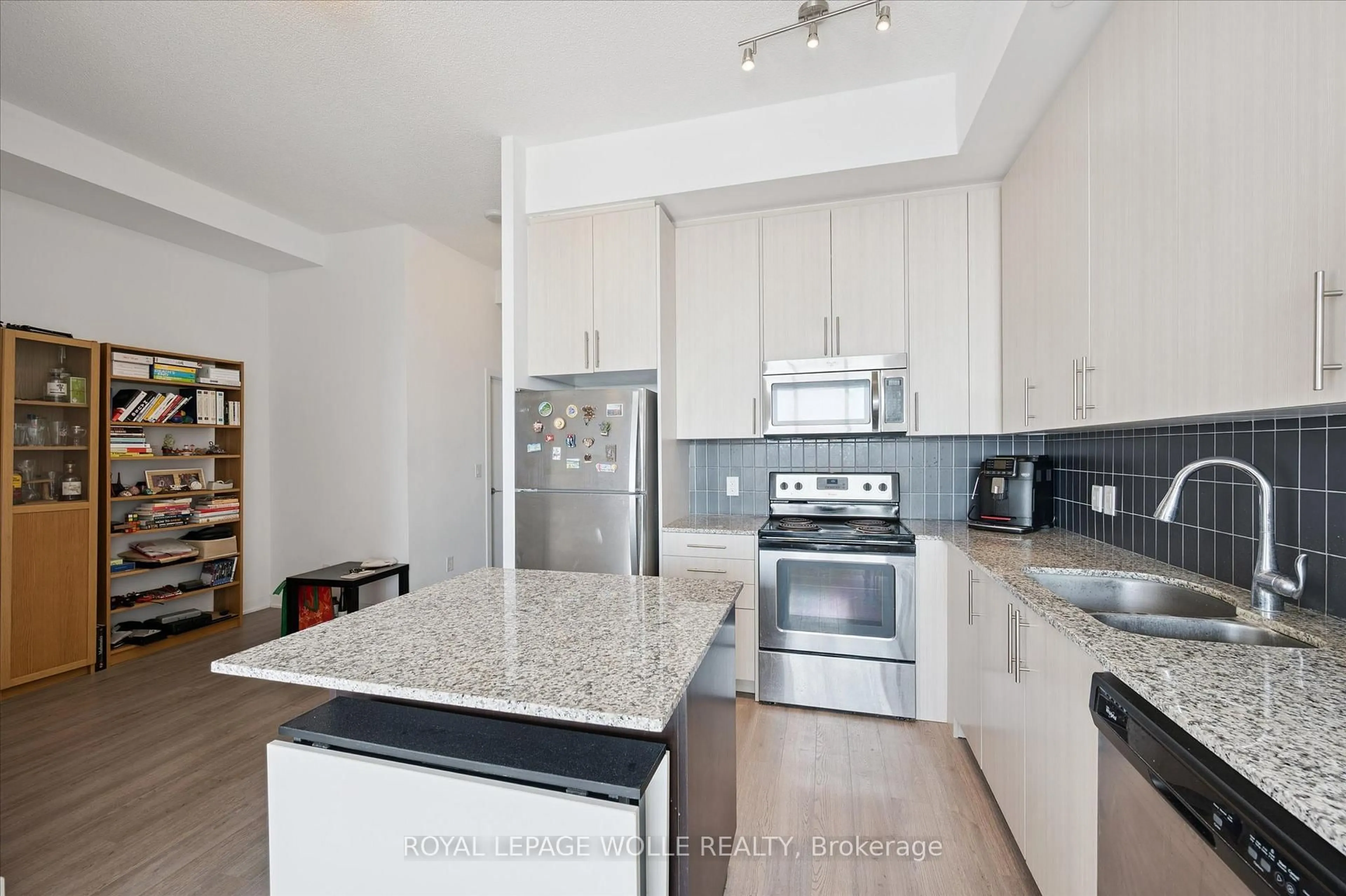 Open concept kitchen, ceramic/tile floor for 85 Duke St #1707, Kitchener Ontario N2H 0B7