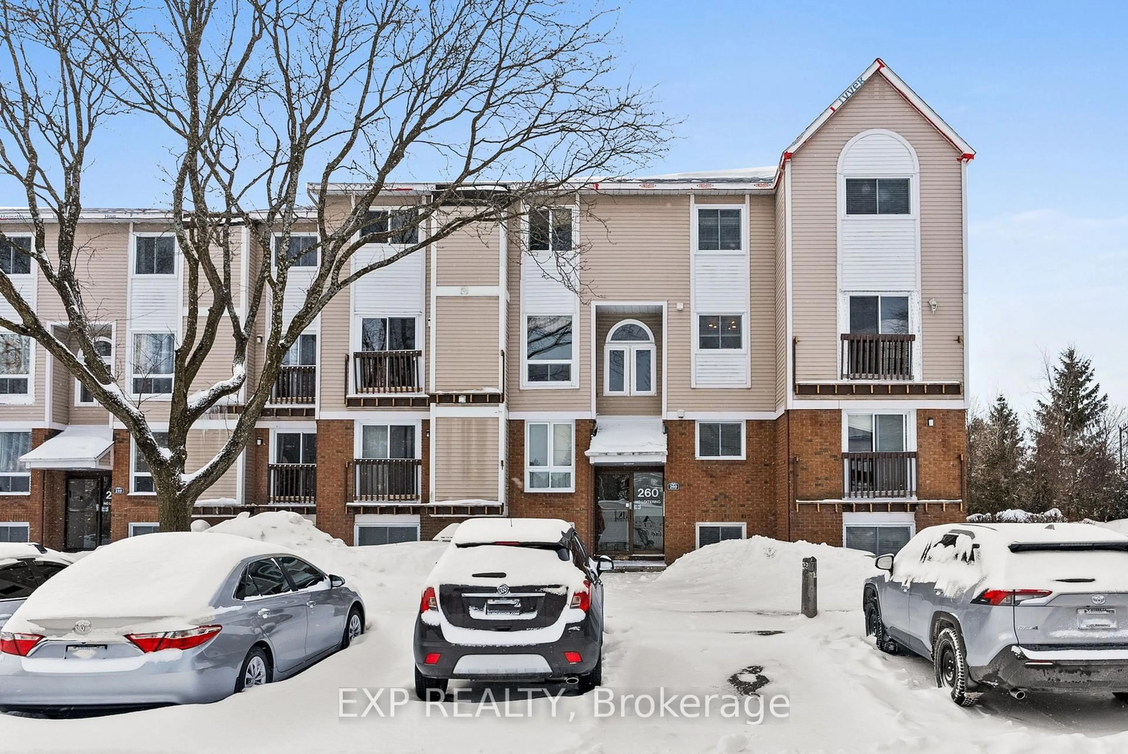 A pic from outside/outdoor area/front of a property/back of a property/a pic from drone, street for 260 Fenerty Crt #4, Ottawa Ontario K2L 3A7