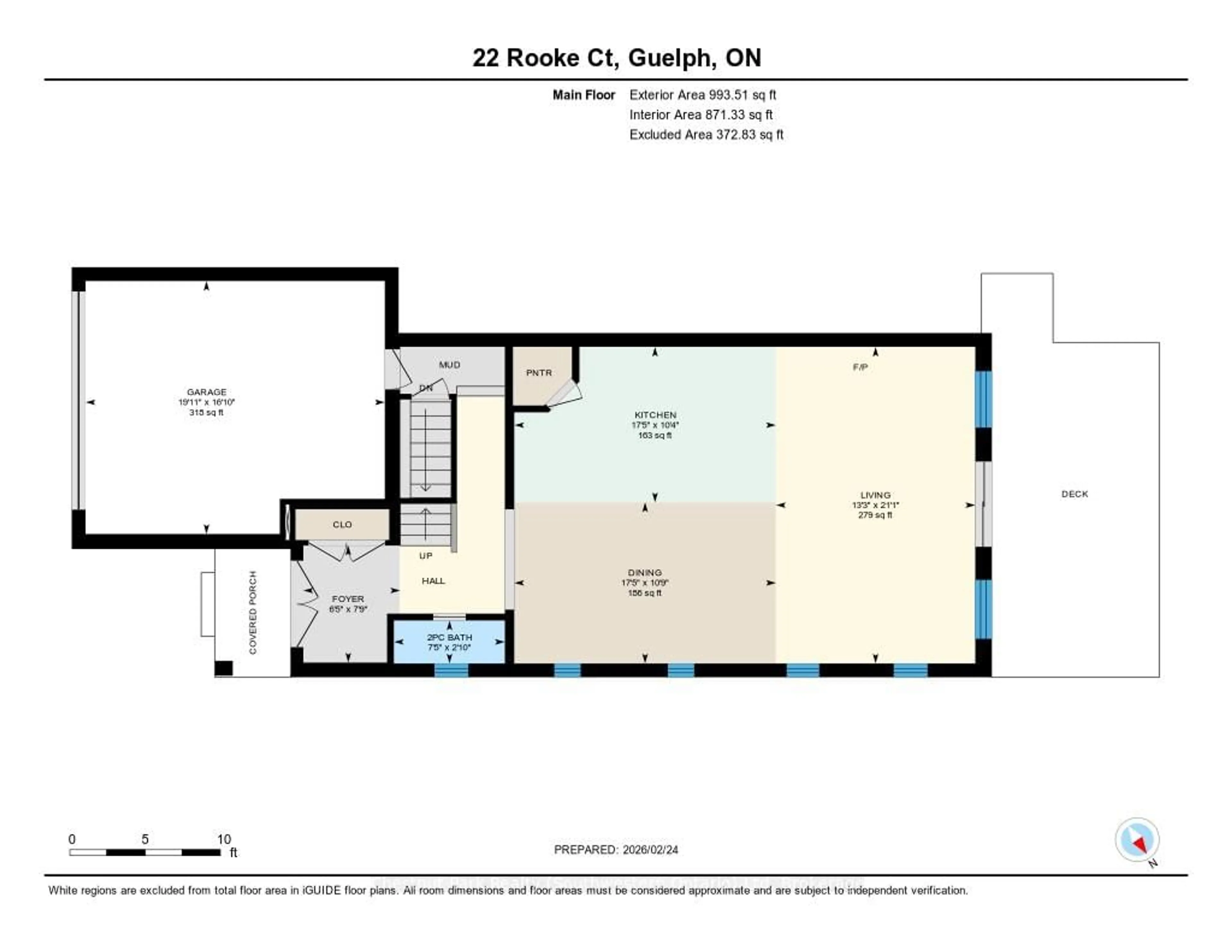 Floor plan for 22 Rooke Crt, Guelph Ontario N1K 0B8