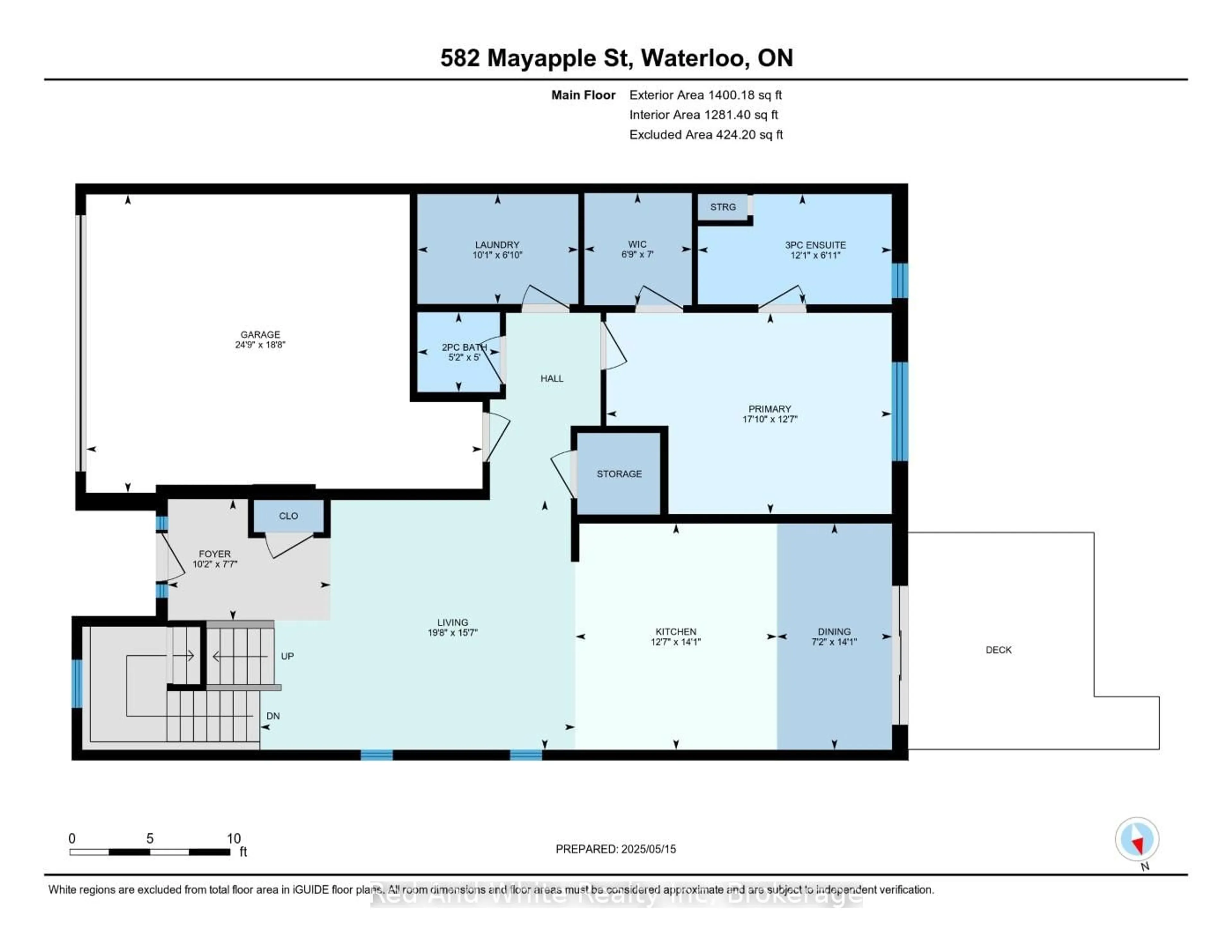 Floor plan for 582 Mayapple St, Waterloo Ontario N2V 0E3