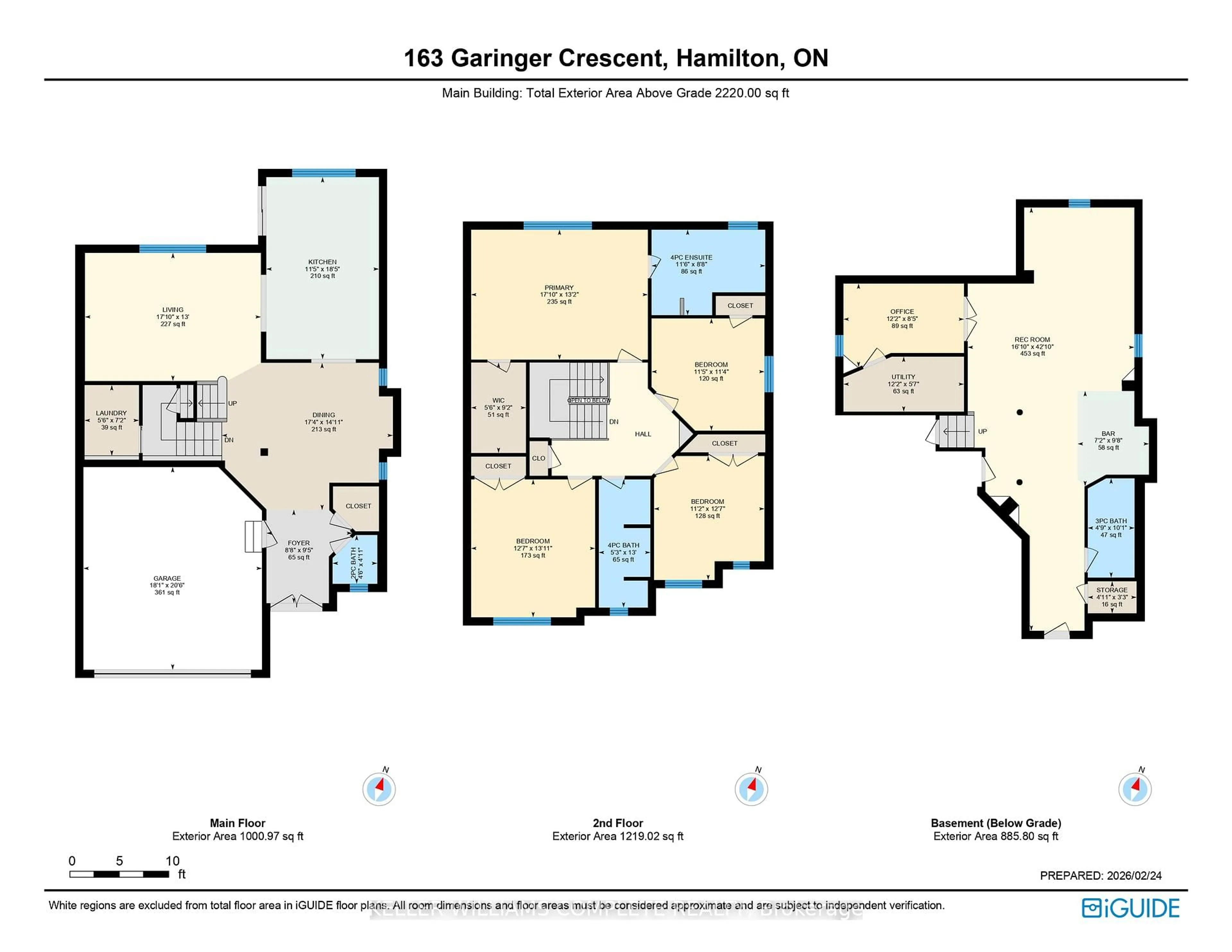 Floor plan for 163 Garinger Cres, Hamilton Ontario L0R 1C0