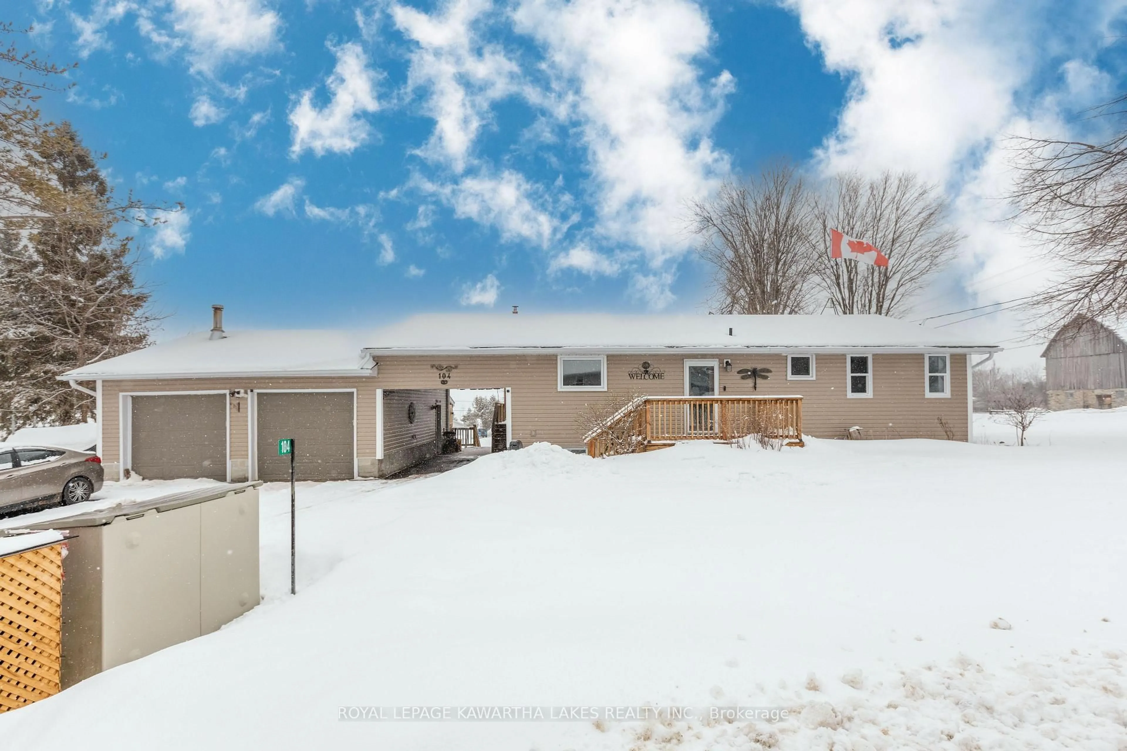 A pic from outside/outdoor area/front of a property/back of a property/a pic from drone, street for 104 Cameron Dr, Kawartha Lakes Ontario K0M 1G0