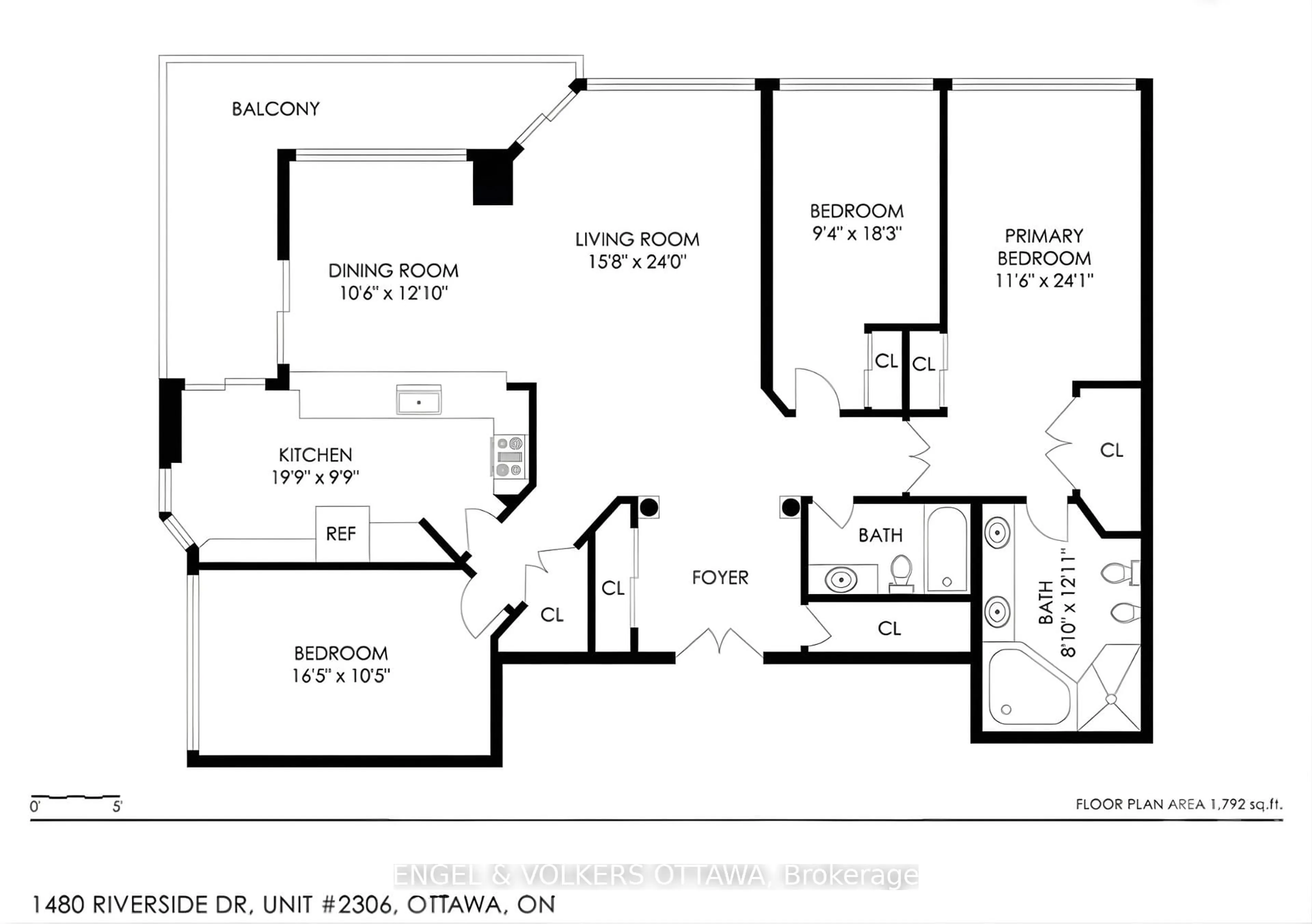 Floor plan for 1480 Riverside Dr #2306, Ottawa Ontario K1G 5H2