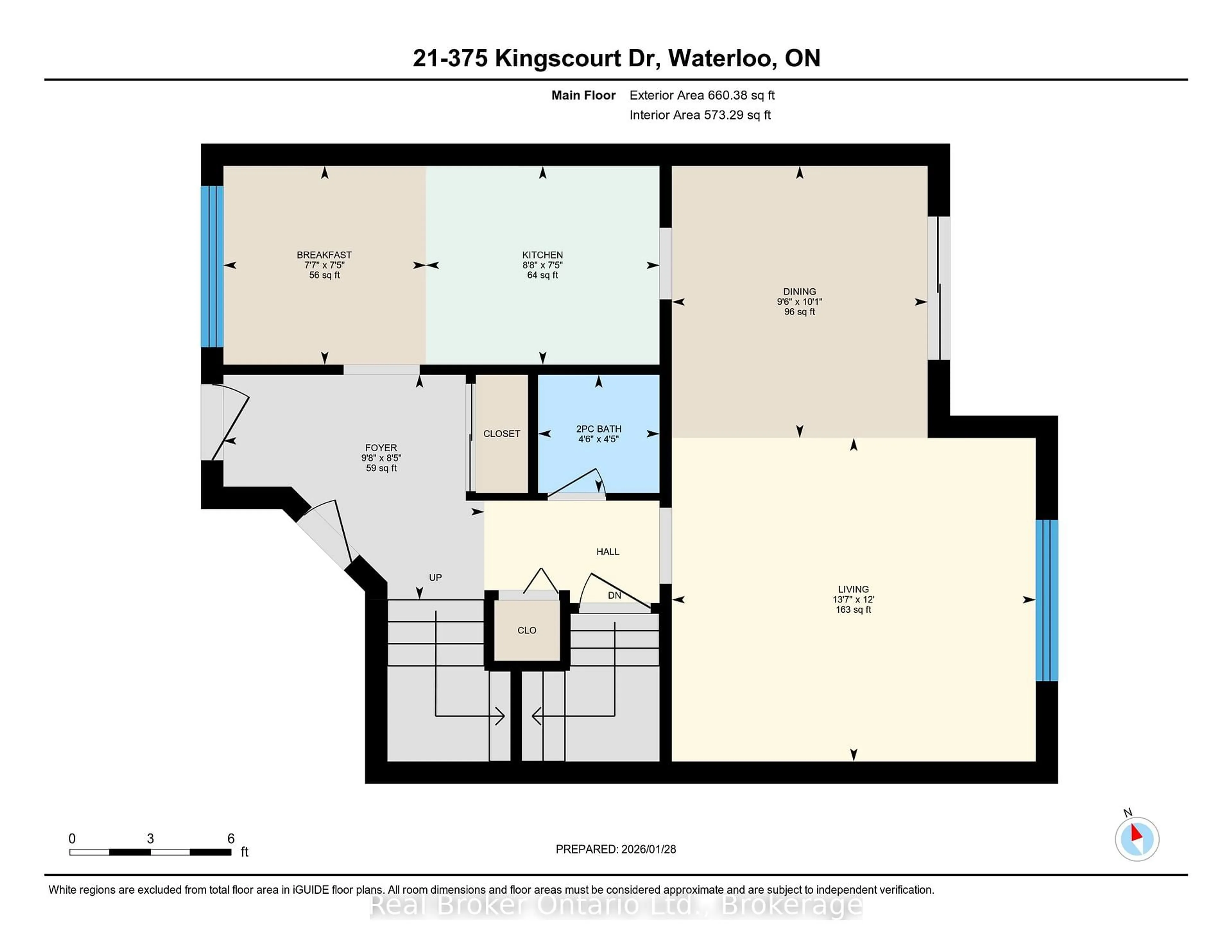 Floor plan for 375 Kingscourt Dr #21, Waterloo Ontario N2K 3N7