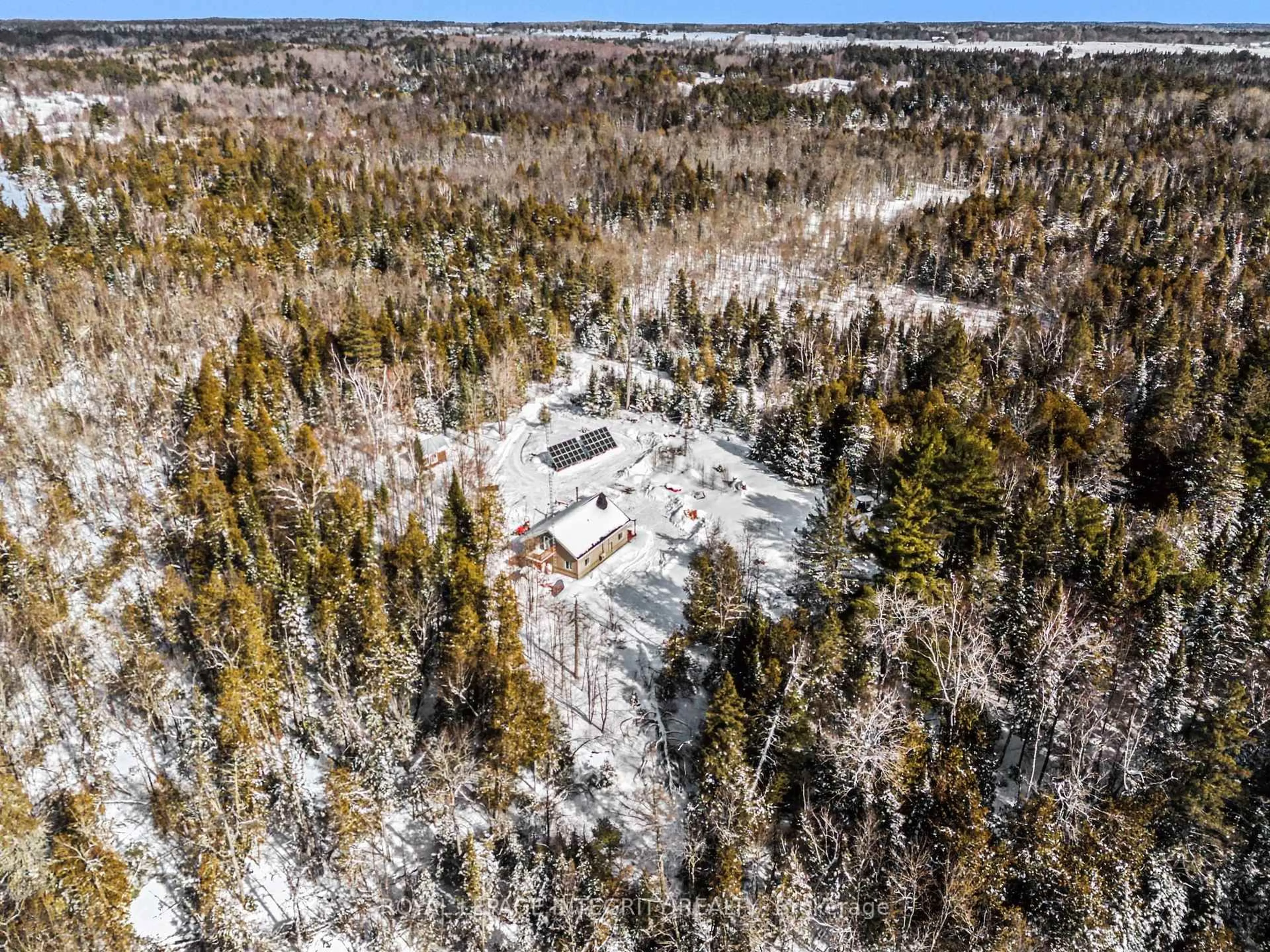 A pic from outside/outdoor area/front of a property/back of a property/a pic from drone, forest/trees view for 154 Proulx Lane, Lanark Ontario K0G 1K0