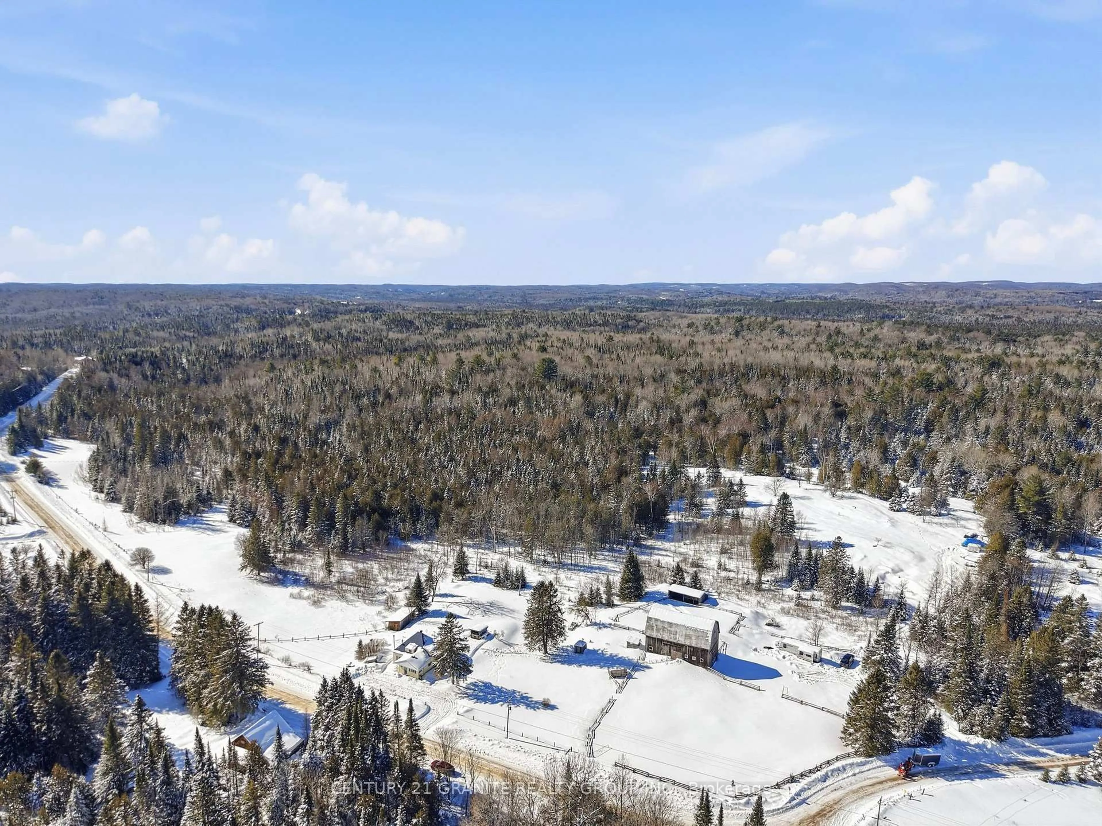 A pic from outside/outdoor area/front of a property/back of a property/a pic from drone, forest/trees view for 1367 Detlor Rd, Bancroft Ontario K0L 2L0