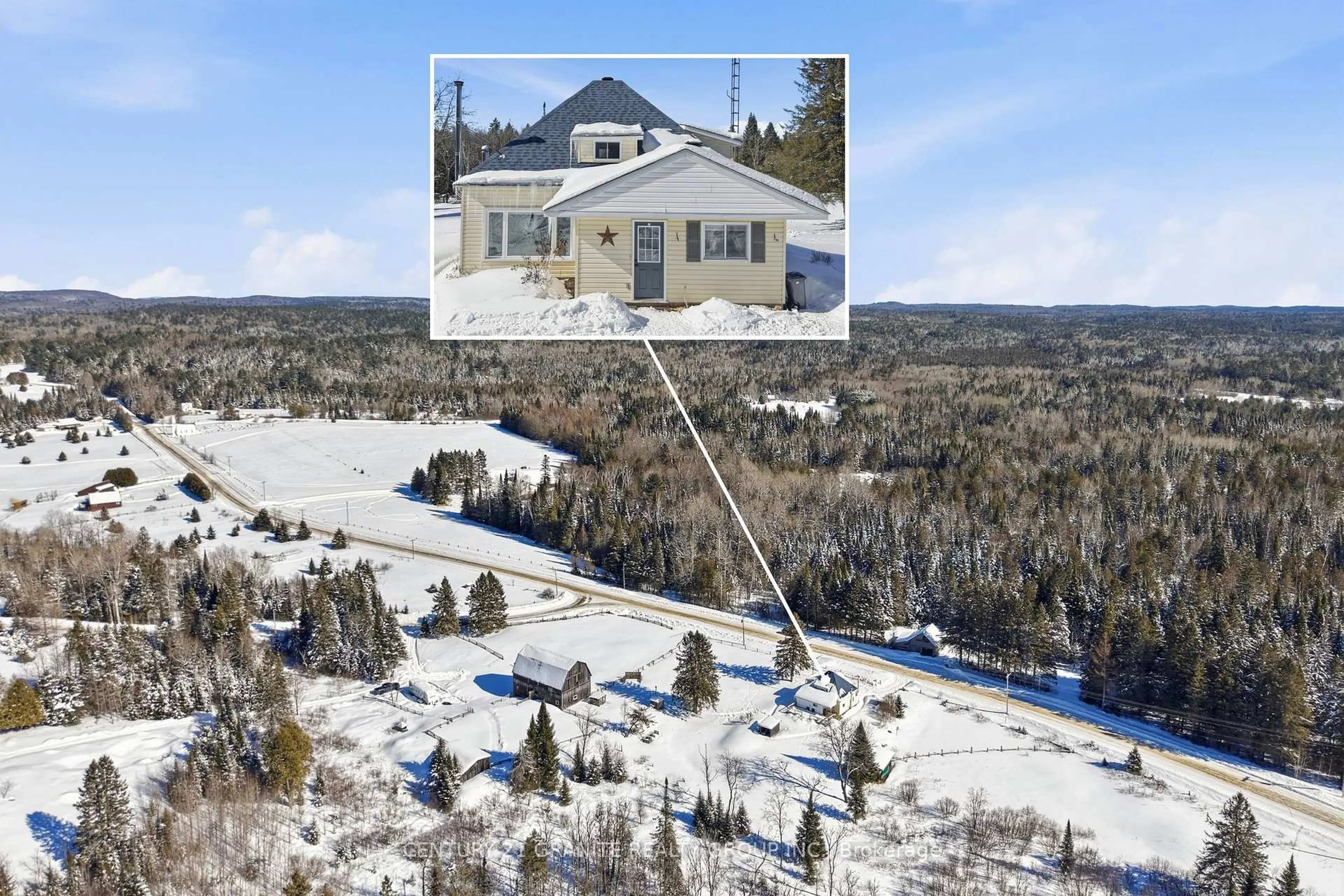 A pic from outside/outdoor area/front of a property/back of a property/a pic from drone, unknown for 1367 Detlor Rd, Bancroft Ontario K0L 2L0