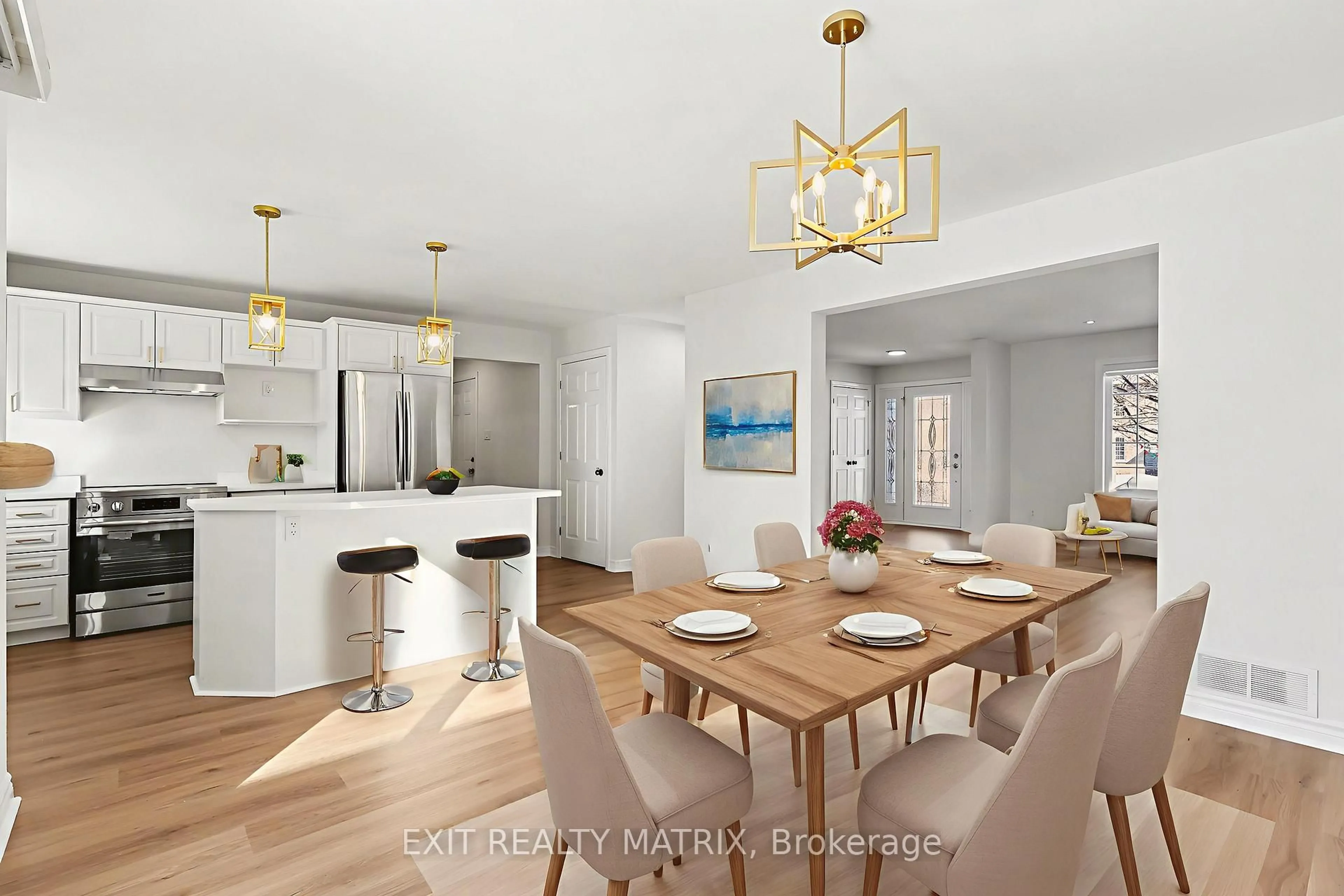 Open concept kitchen, wood/laminate floor for 28 Honore Cres, The Nation Ontario K0A 2M0