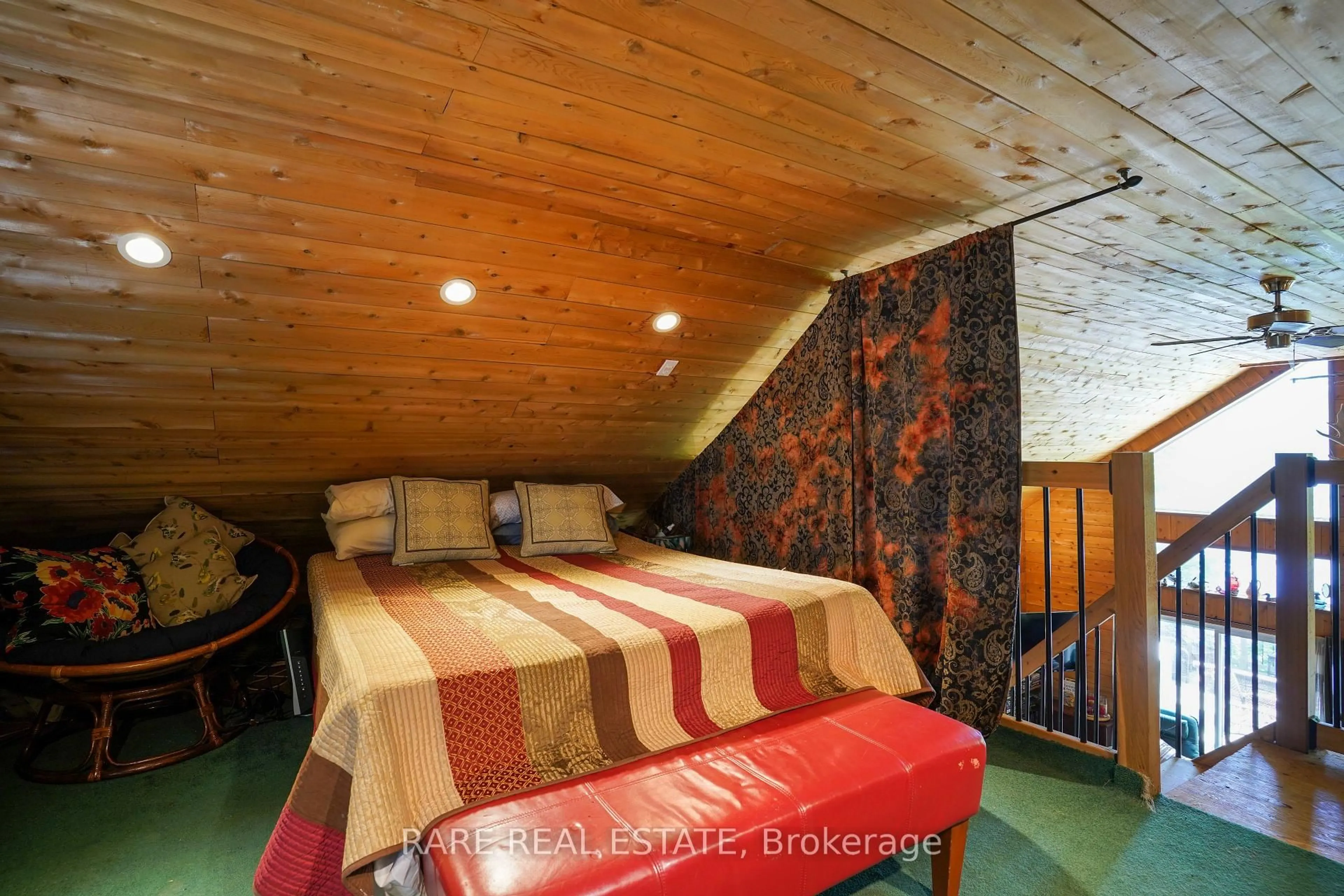 Bedroom with bed, carpet floor for 139D Petit Lane, Kearney Ontario P0A 1M0