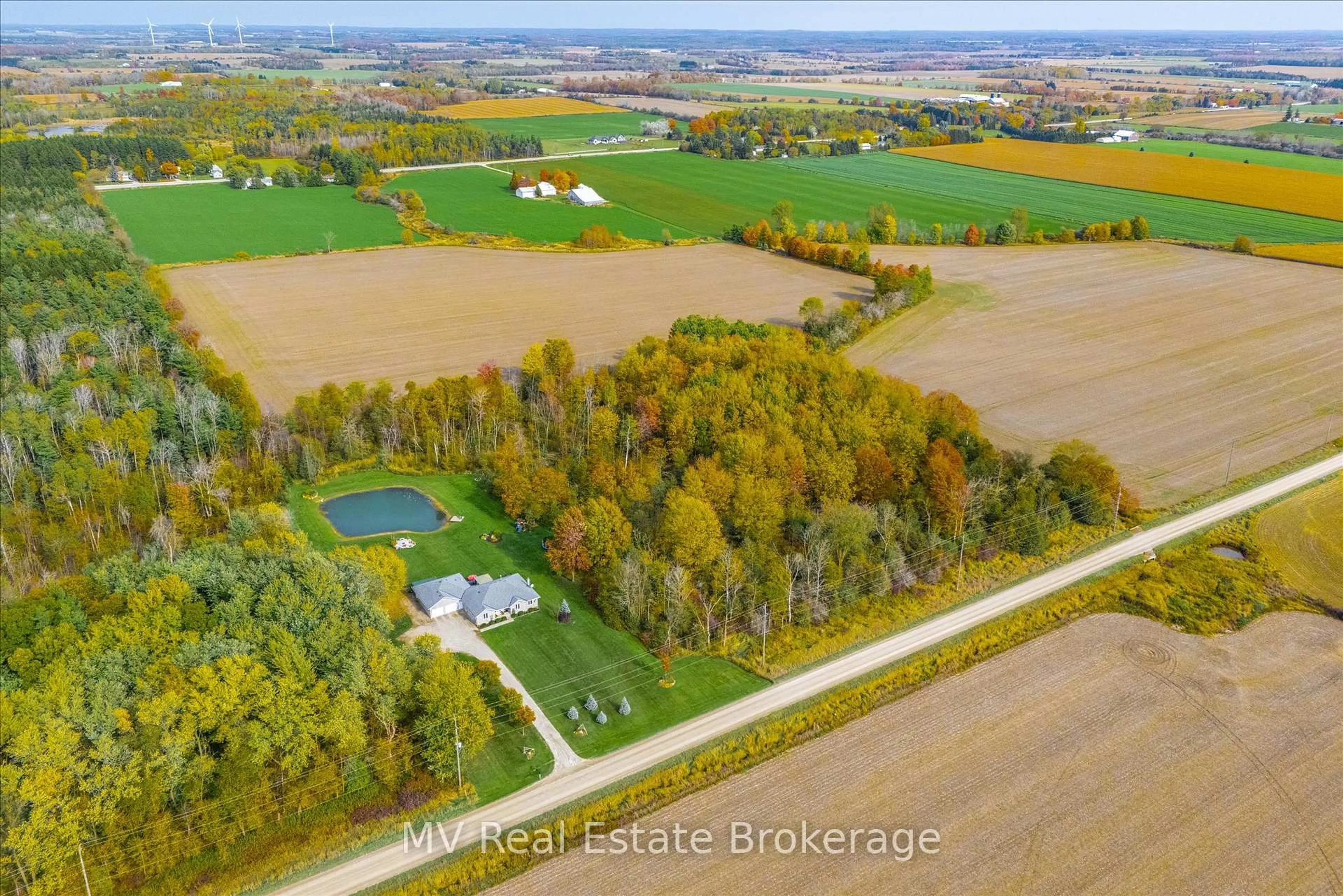 A pic from outside/outdoor area/front of a property/back of a property/a pic from drone, water/lake/river/ocean view for 7003 Beatty Line, Centre Wellington Ontario N1M 2W3