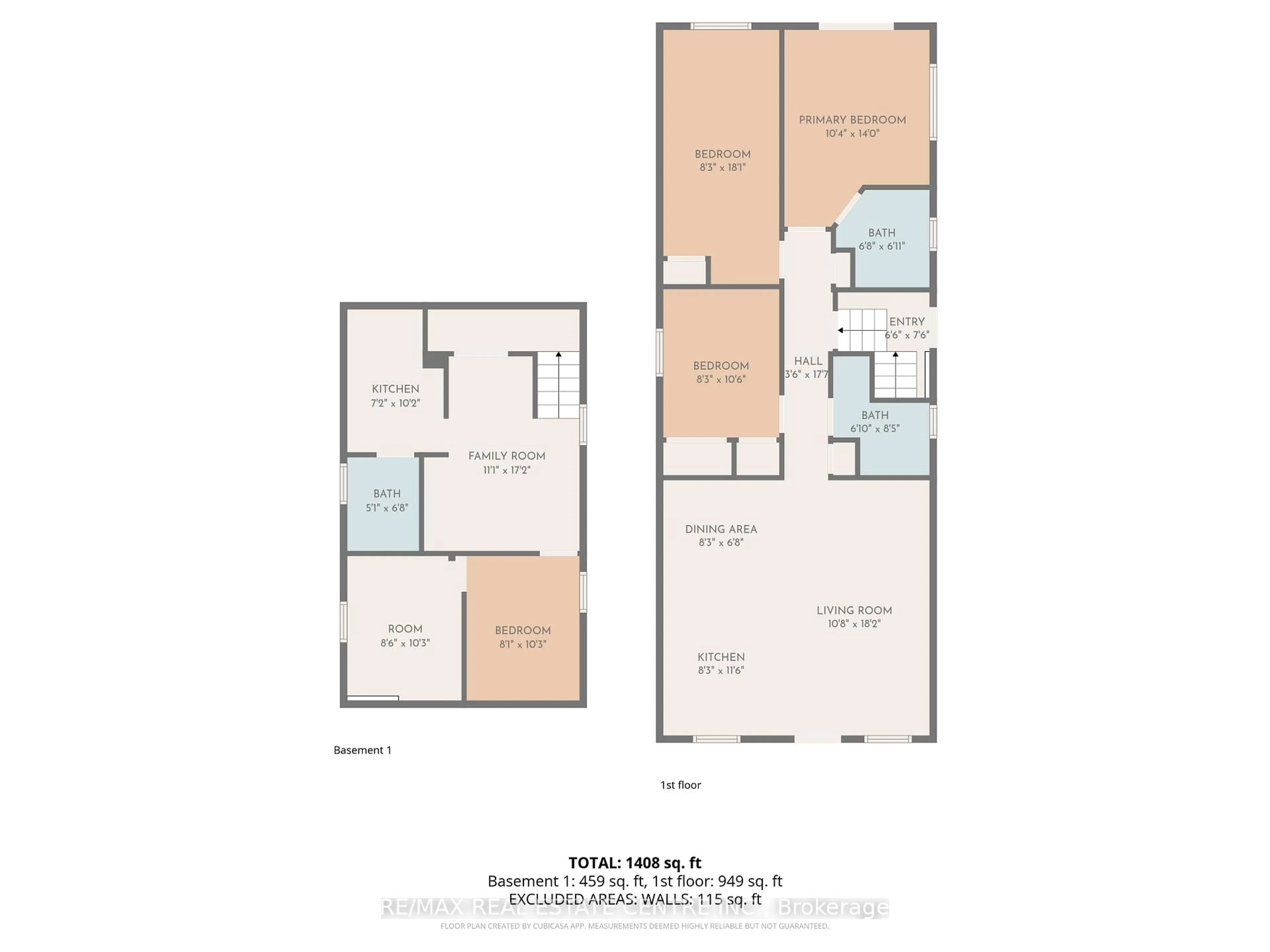 Floor plan for 118 Cope St, Hamilton Ontario L8H 5B4
