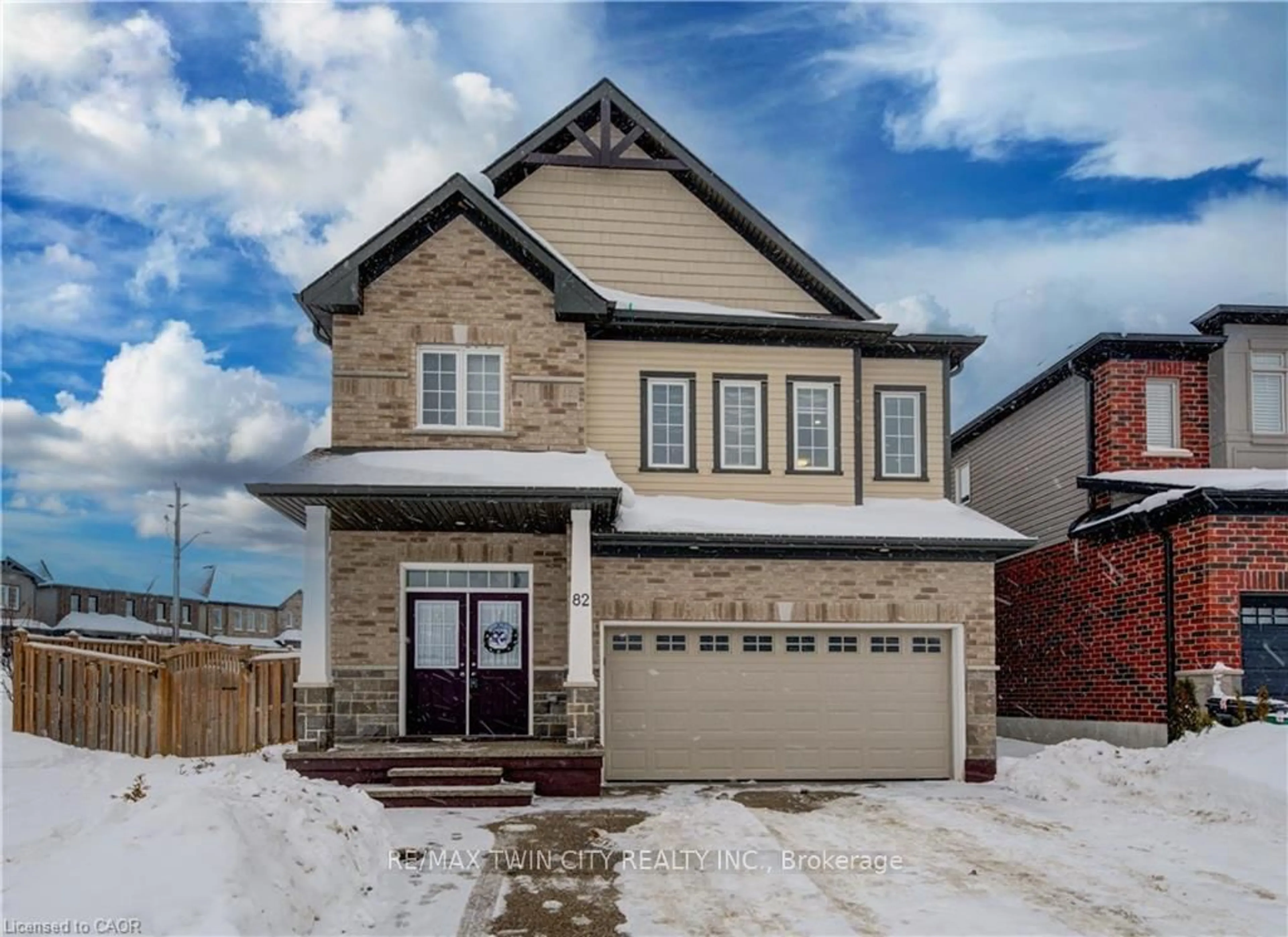 Home with brick exterior material, street for 82 CASTLEBAY St, Kitchener Ontario N2R 1W6