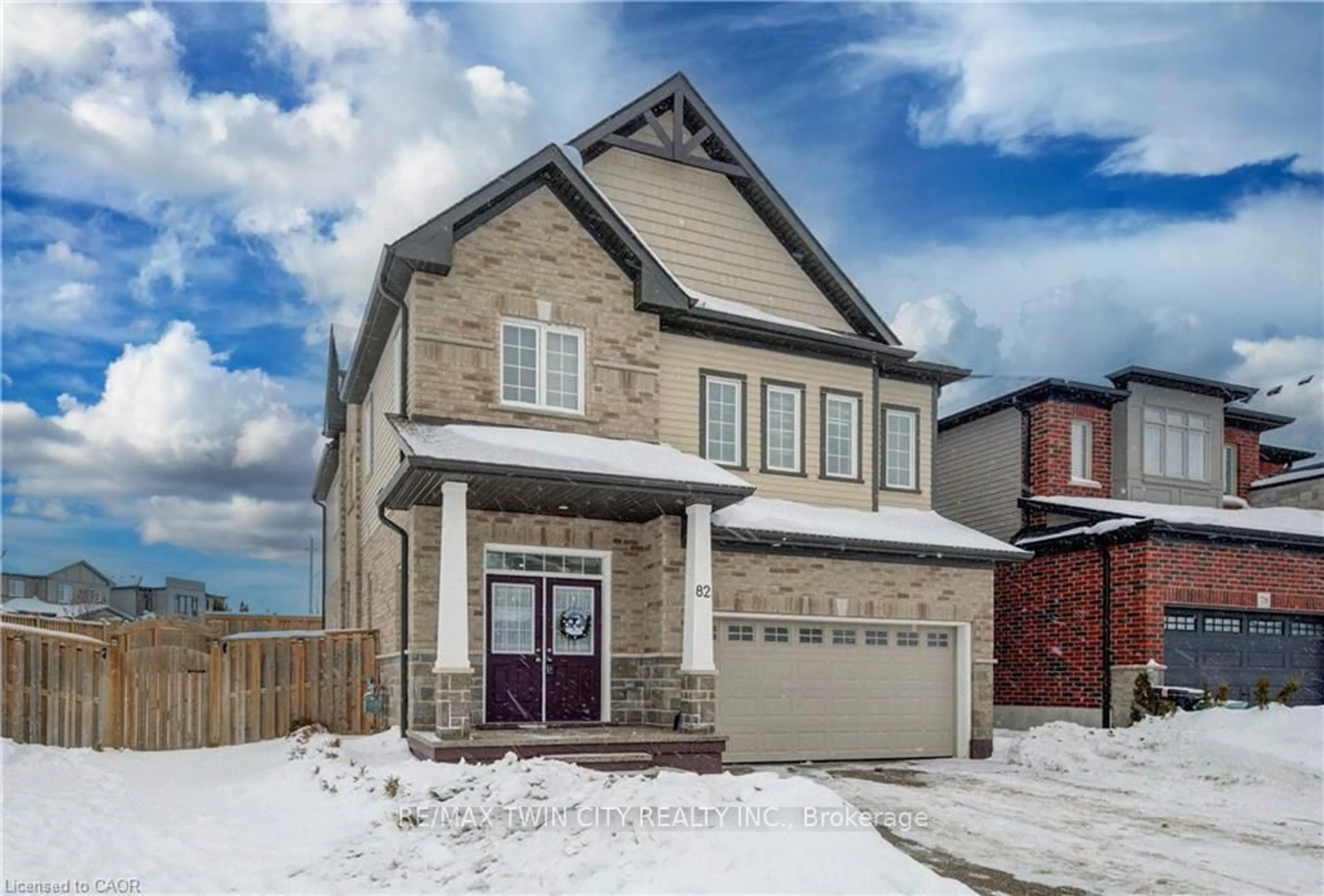 Home with brick exterior material, street for 82 CASTLEBAY St, Kitchener Ontario N2R 1W6