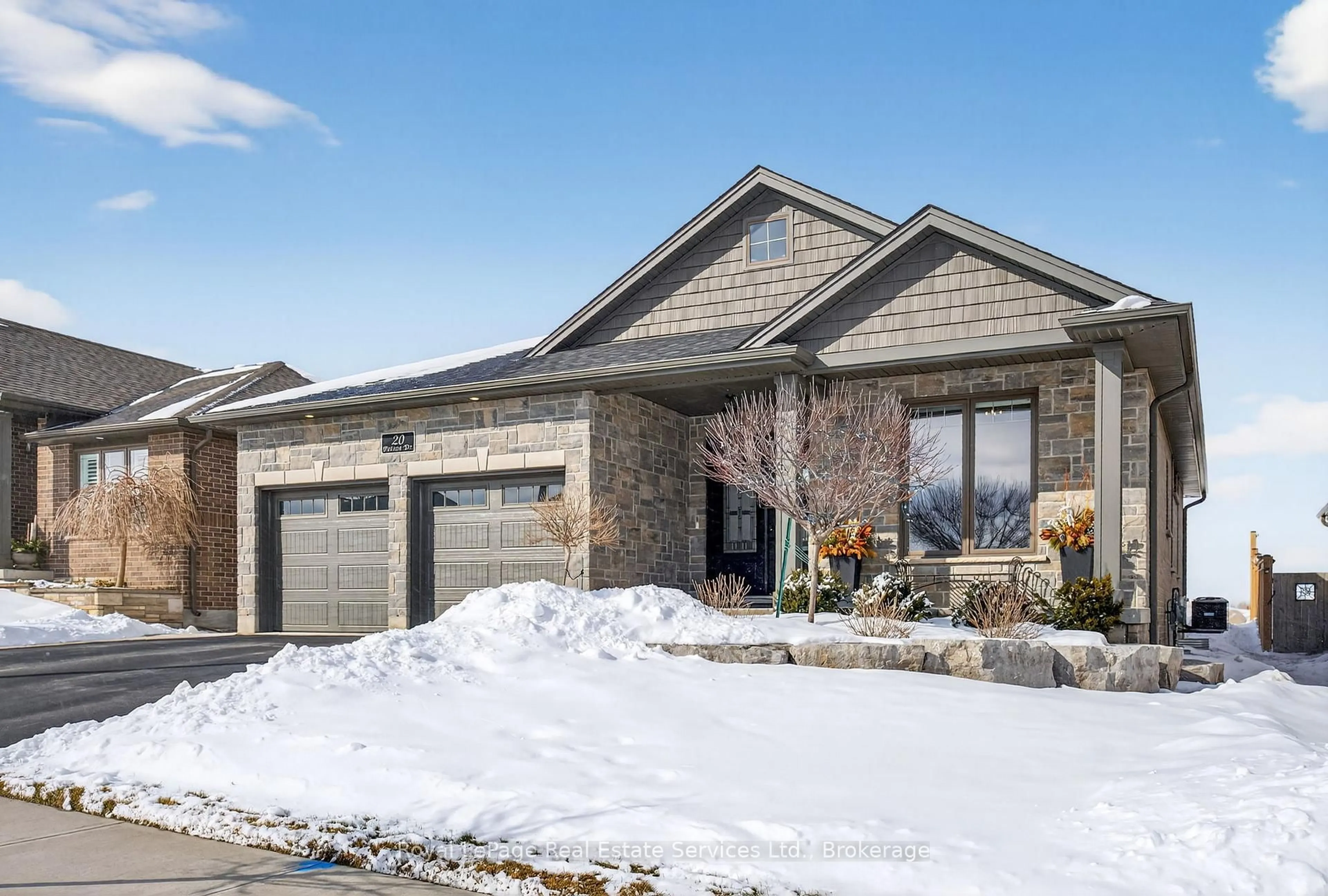 Home with brick exterior material, street for 20 Patten Dr, Brant Ontario N0E 1N0