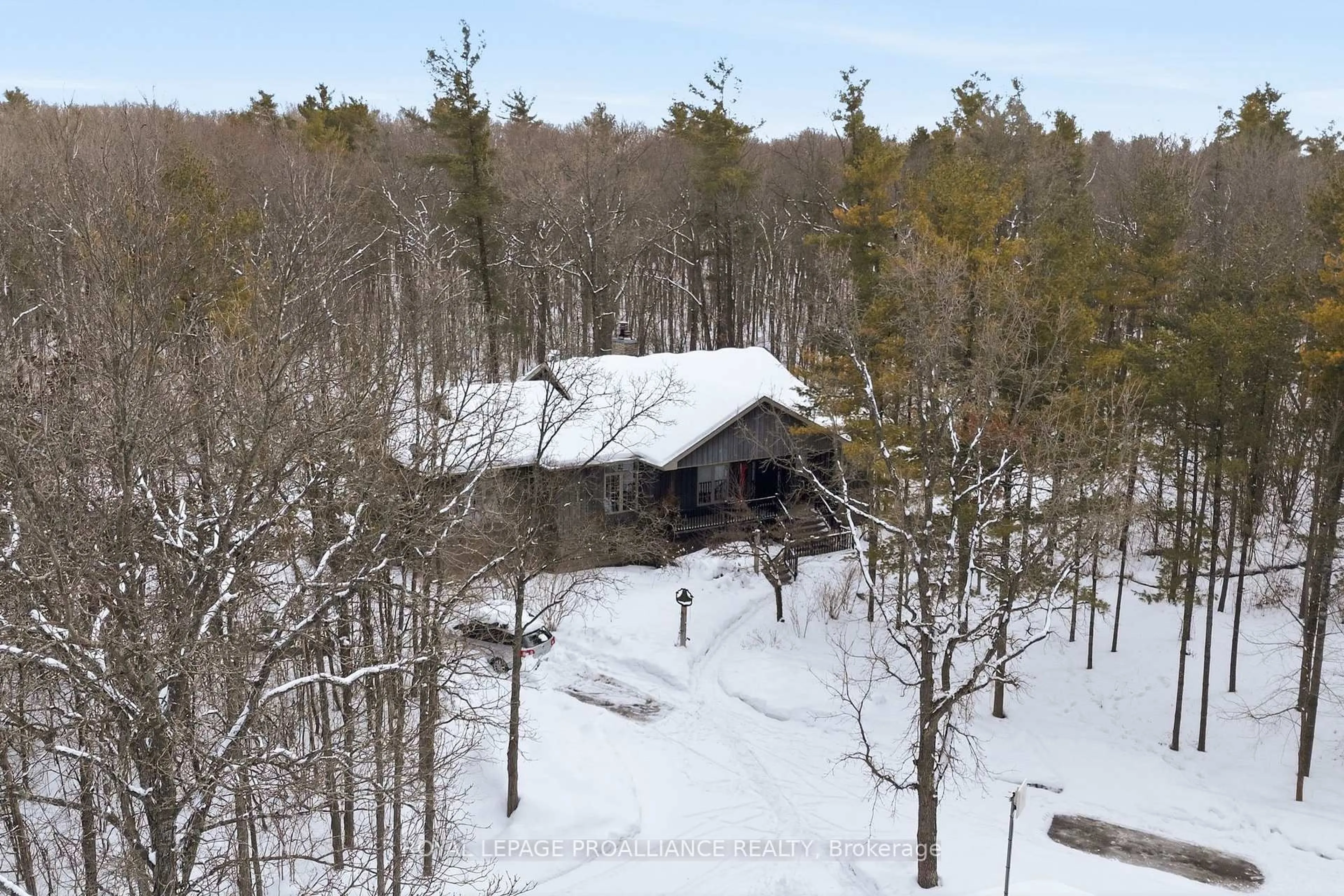 A pic from outside/outdoor area/front of a property/back of a property/a pic from drone, forest/trees view for 602 Elmbrook Rd, Prince Edward County Ontario K0K 2T0
