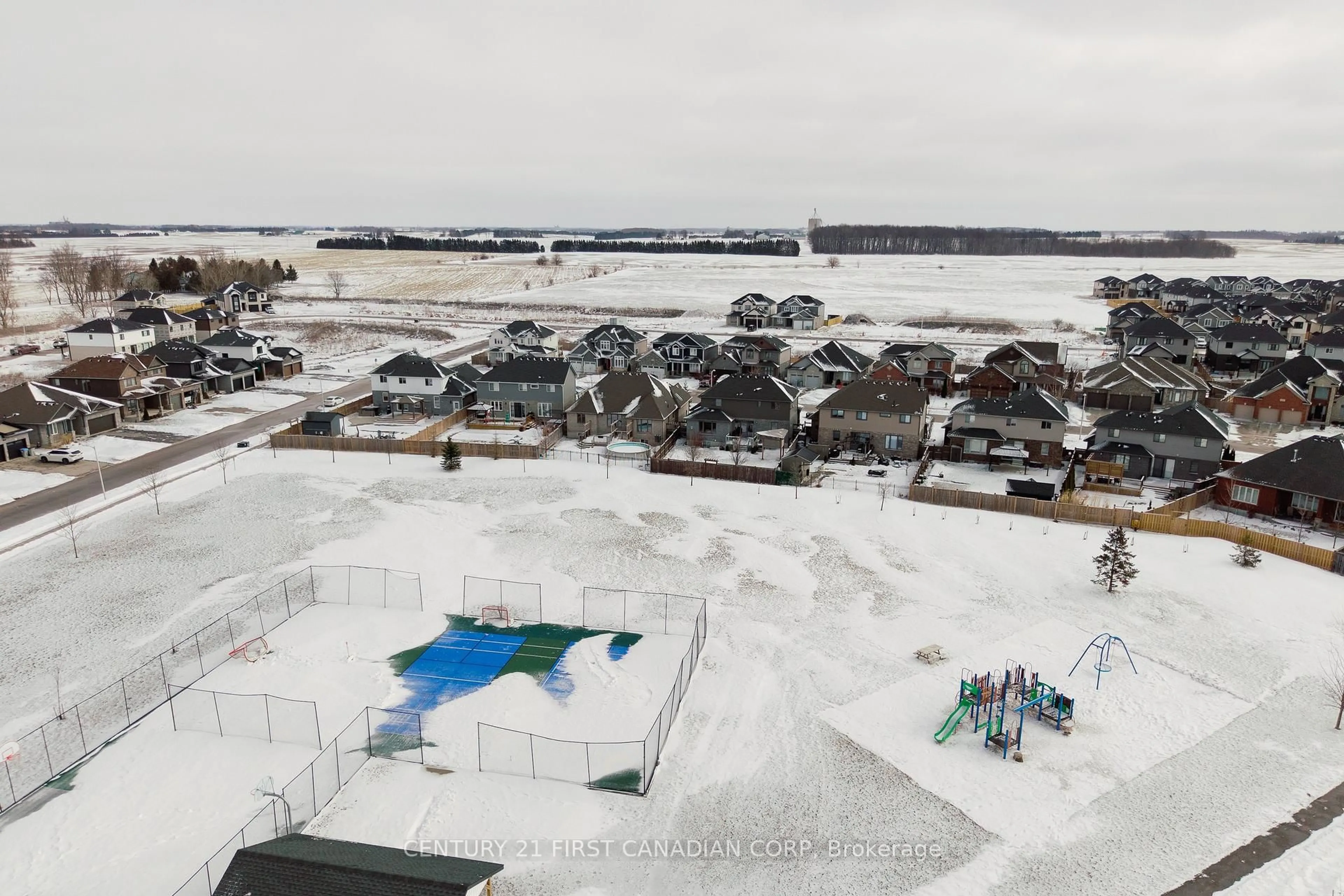 A pic from outside/outdoor area/front of a property/back of a property/a pic from drone, water/lake/river/ocean view for 111 Coyne Lane, Lucan Biddulph Ontario N0M 2J0