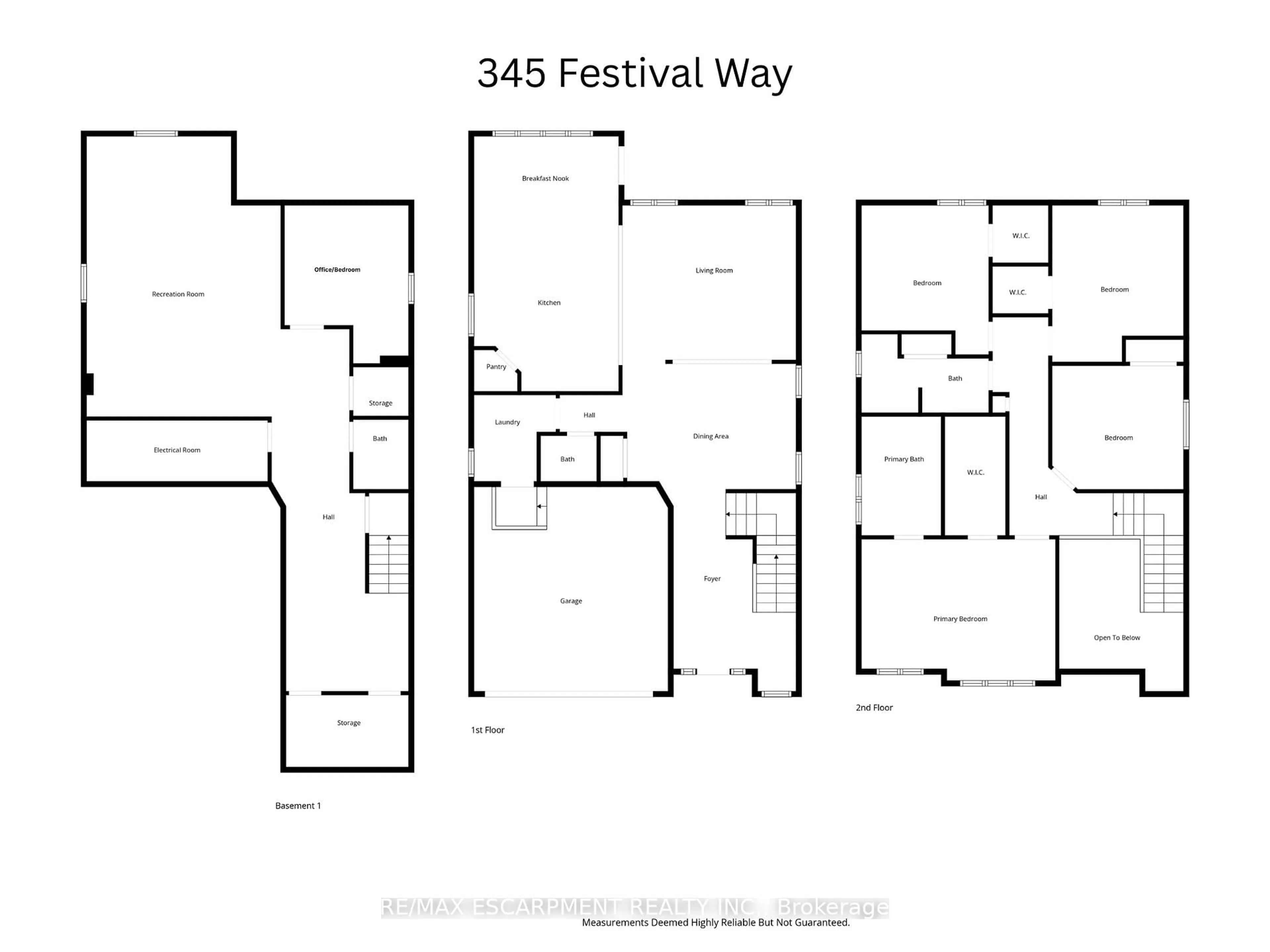 Floor plan for 345 Festival Way, Hamilton Ontario L0R 1C0