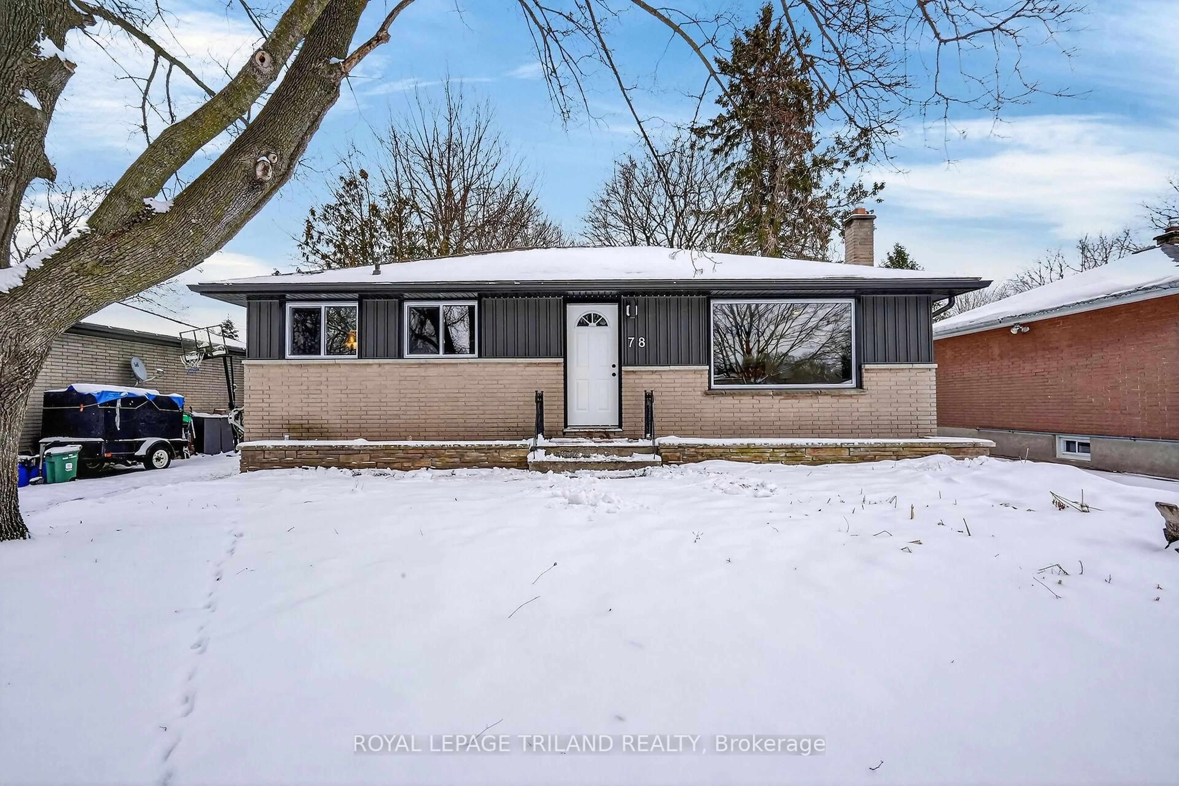 Home with vinyl exterior material, street for 78 Mark St, London East Ontario N5V 2G5