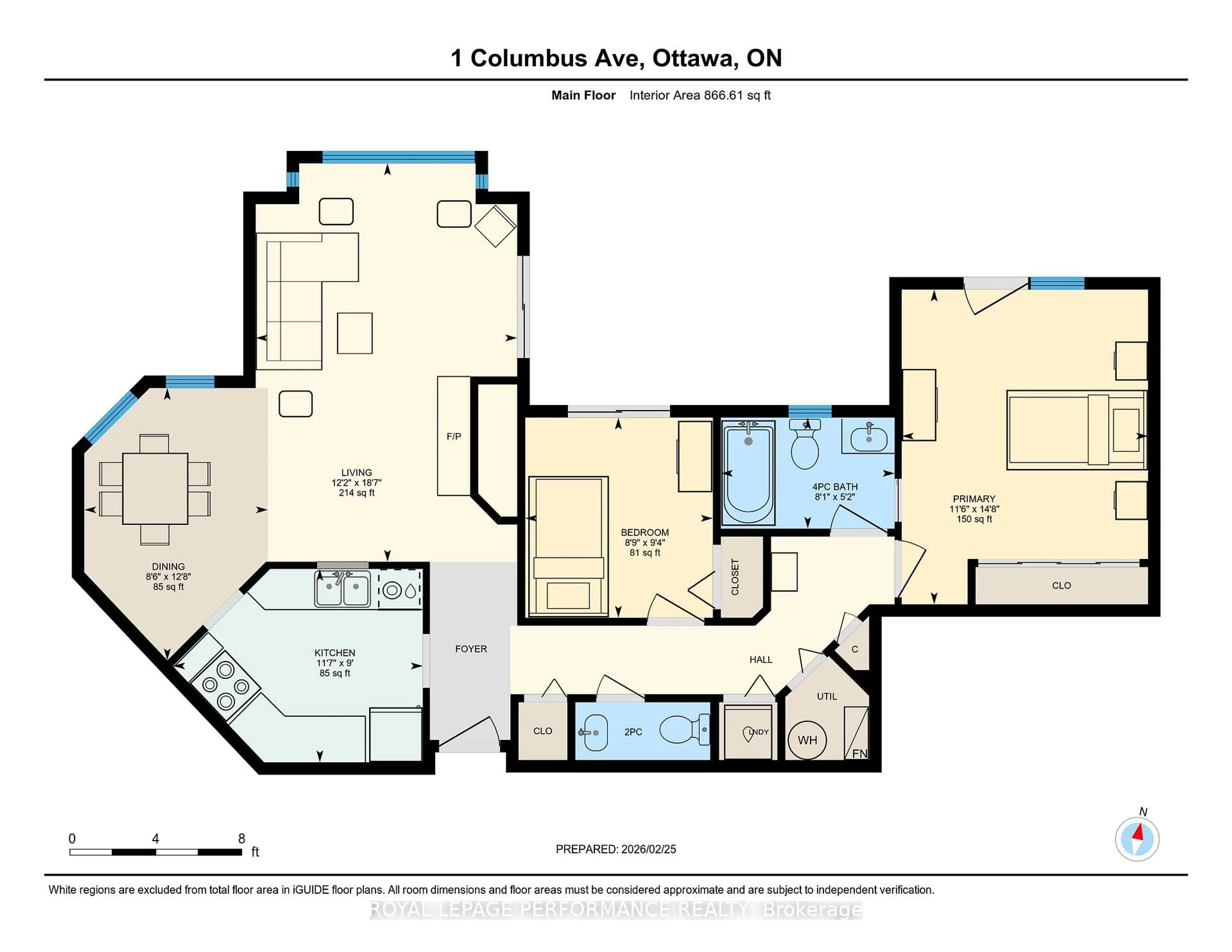 Floor plan for 1 Columbus Ave #401D, Ottawa Ontario K1K 4L1