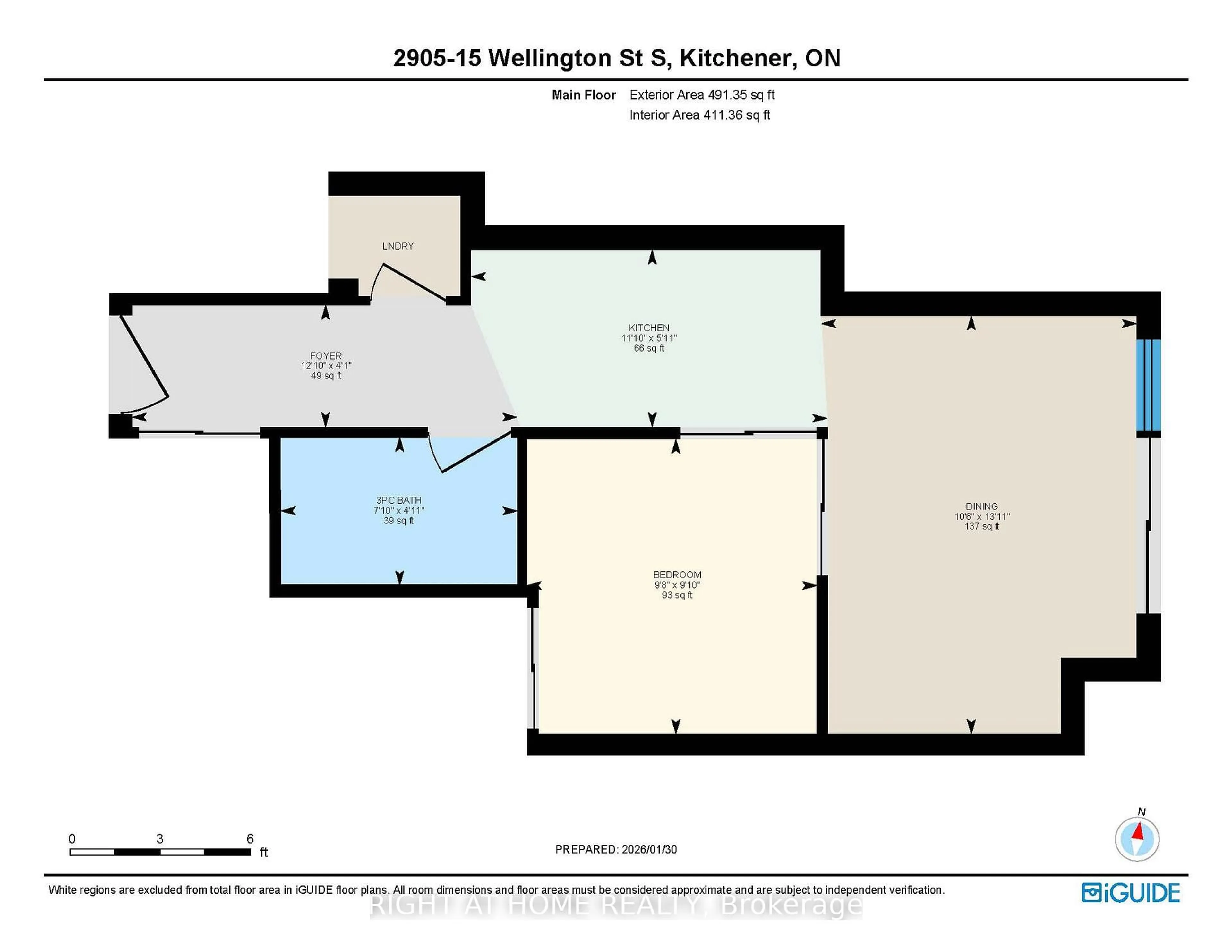 Floor plan for 15 Wellington St #2905, Kitchener Ontario N2G 0E4