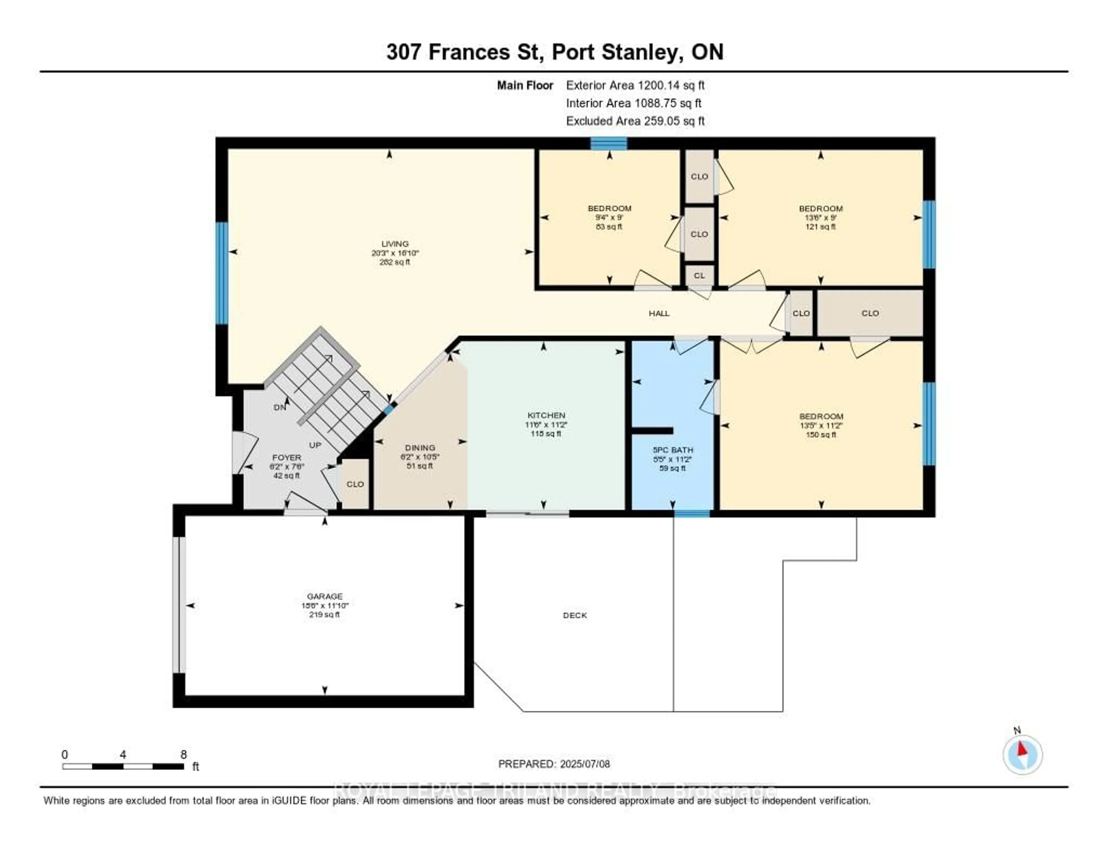 Floor plan for 307 Frances St, Central Elgin Ontario N5L 1B2