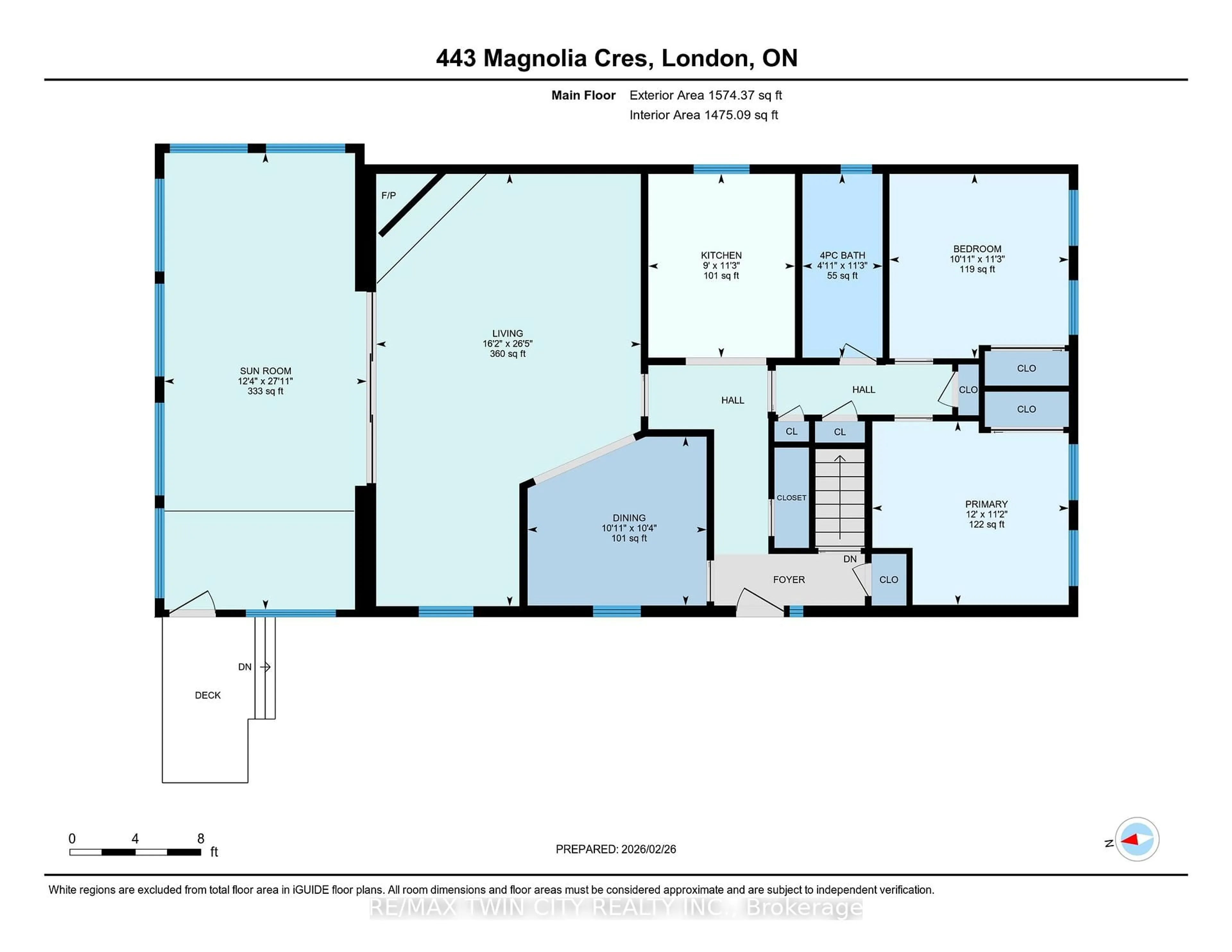 Floor plan for 443 Magnolia Cres, London East Ontario N5Y 4T2