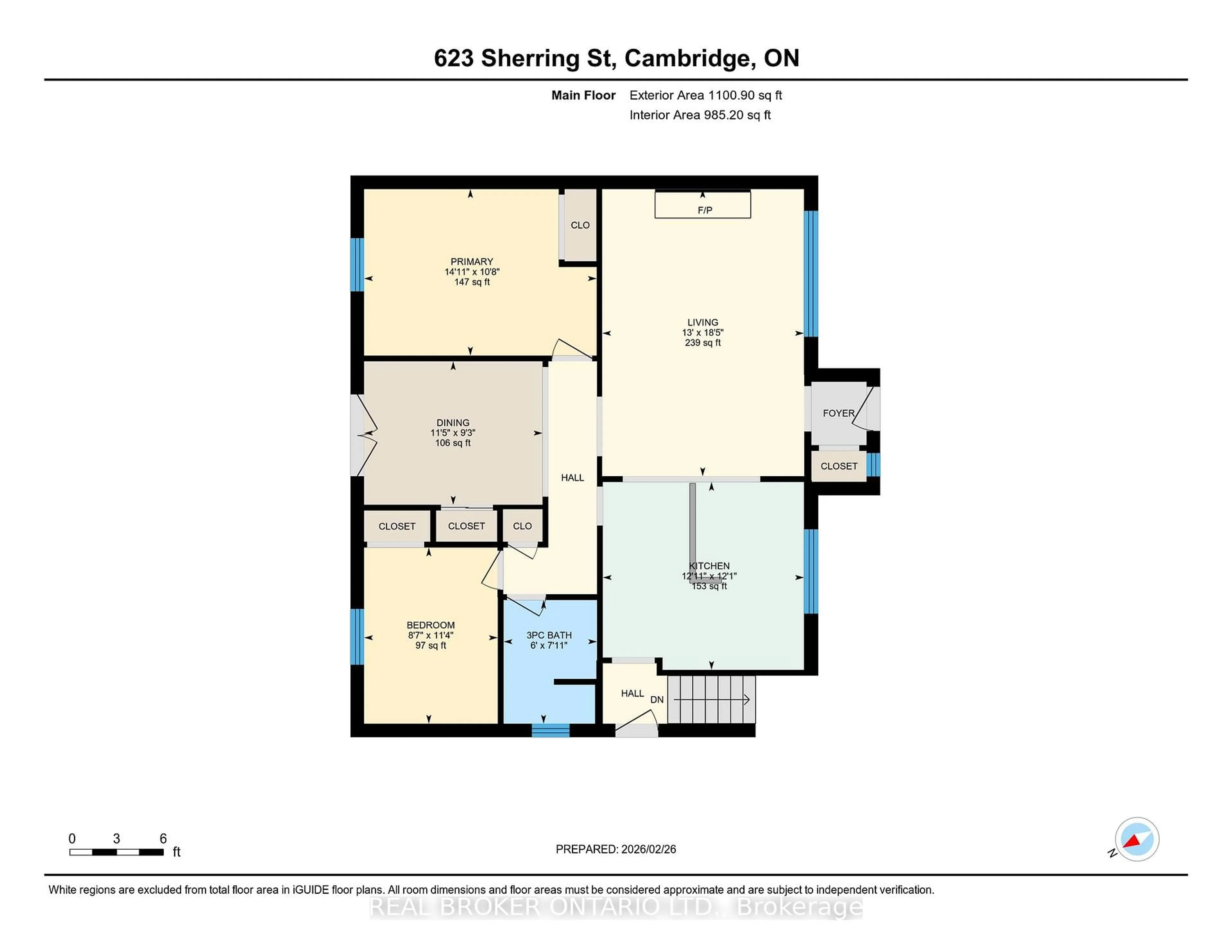 Floor plan for 623 Sherring St, Cambridge Ontario N3H 2X1